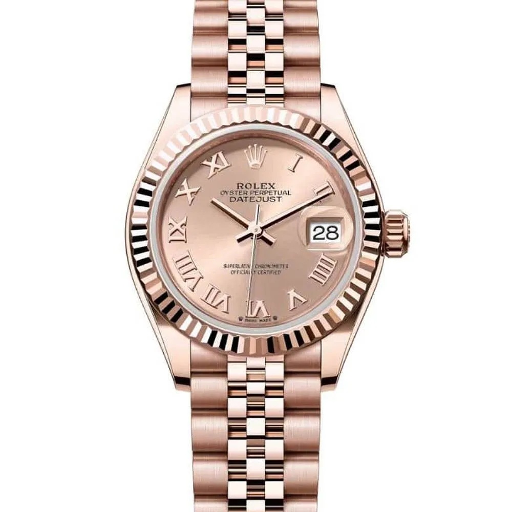 Rolex Lady Datejust 28mm - Ref: 279175-0028 - Rose Dial, 18K Rose Gold Jubilee Bracelet Women's Watch