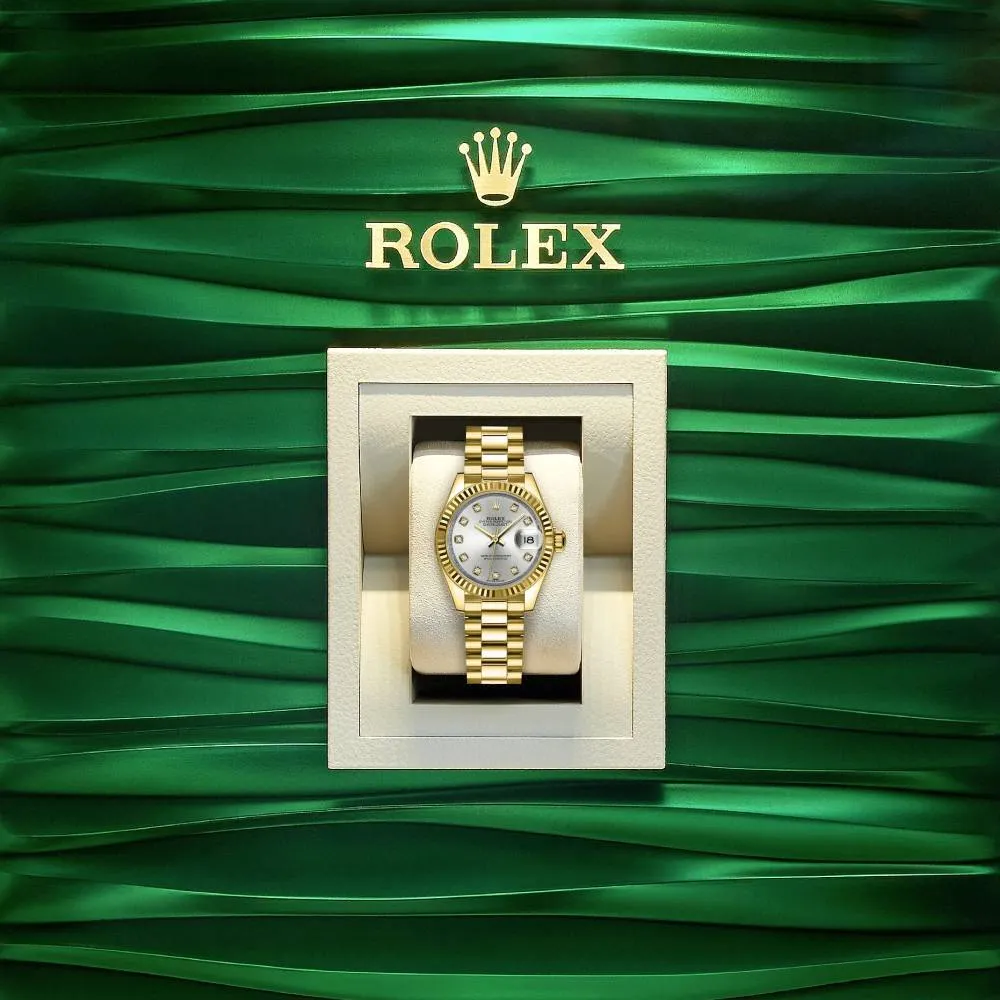 Rolex Lady Datejust 28mm - Ref: 279178-0015 - Silver Dial, 18K Yellow Gold President Bracelet Women's Watch