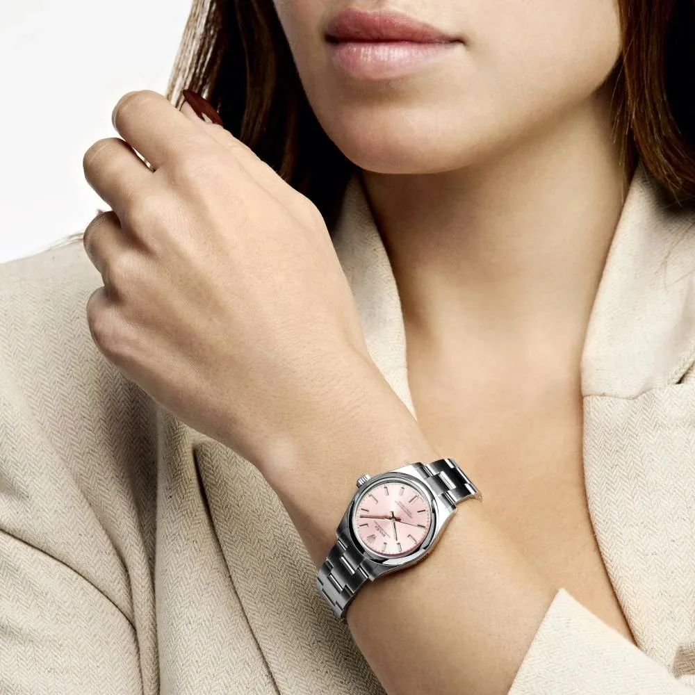 Rolex Oyster Perpetual 31mm | Stainless steel bracelet | Pink dial Smooth bezel | Ladies Watch 277200-0004