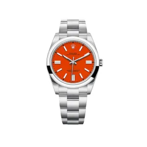 Rolex Oyster Perpetual 36 126000 Stainless Steel Coral Red Dial