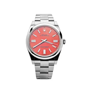 Rolex Oyster Perpetual 41 124300 Stainless Steel Red Dial (2021)