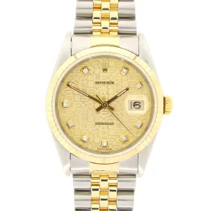 Rolex Oyster Perpetual Datejust 36 Bi Metal Mens Watch Pre Owned 16233 Papers RW0638 (1996)