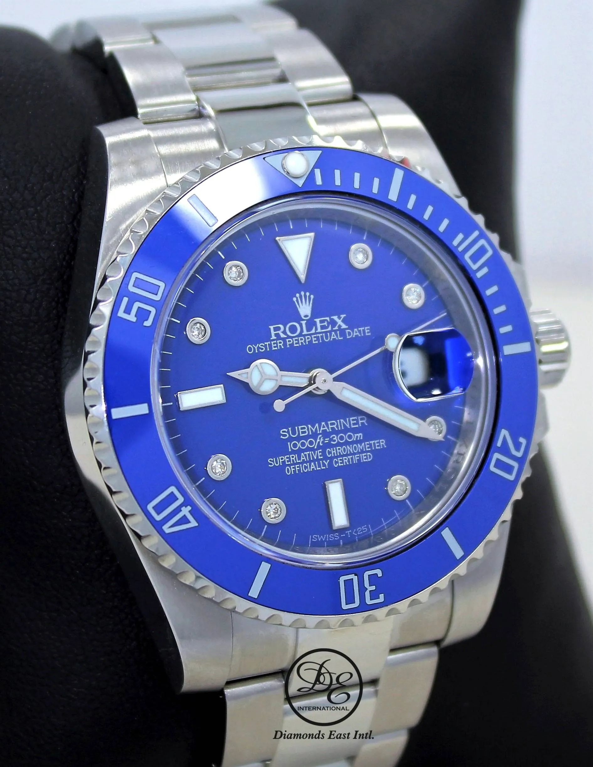 Rolex Oyster Perpetual Submariner Date 116610 LN Blue Diamond Dial Ceramic Bezel BOX/PAPERS