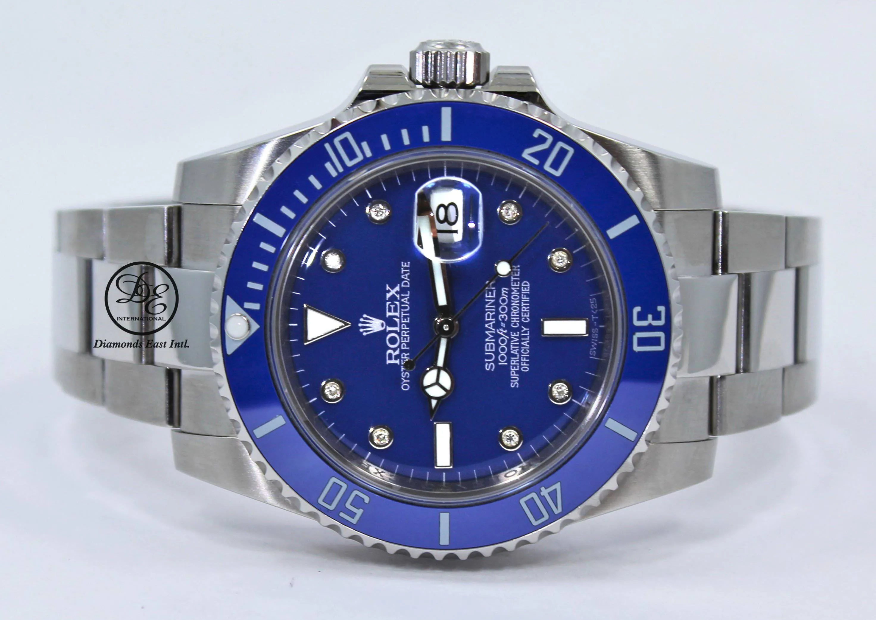 Rolex Oyster Perpetual Submariner Date 116610 LN Blue Diamond Dial Ceramic Bezel BOX/PAPERS