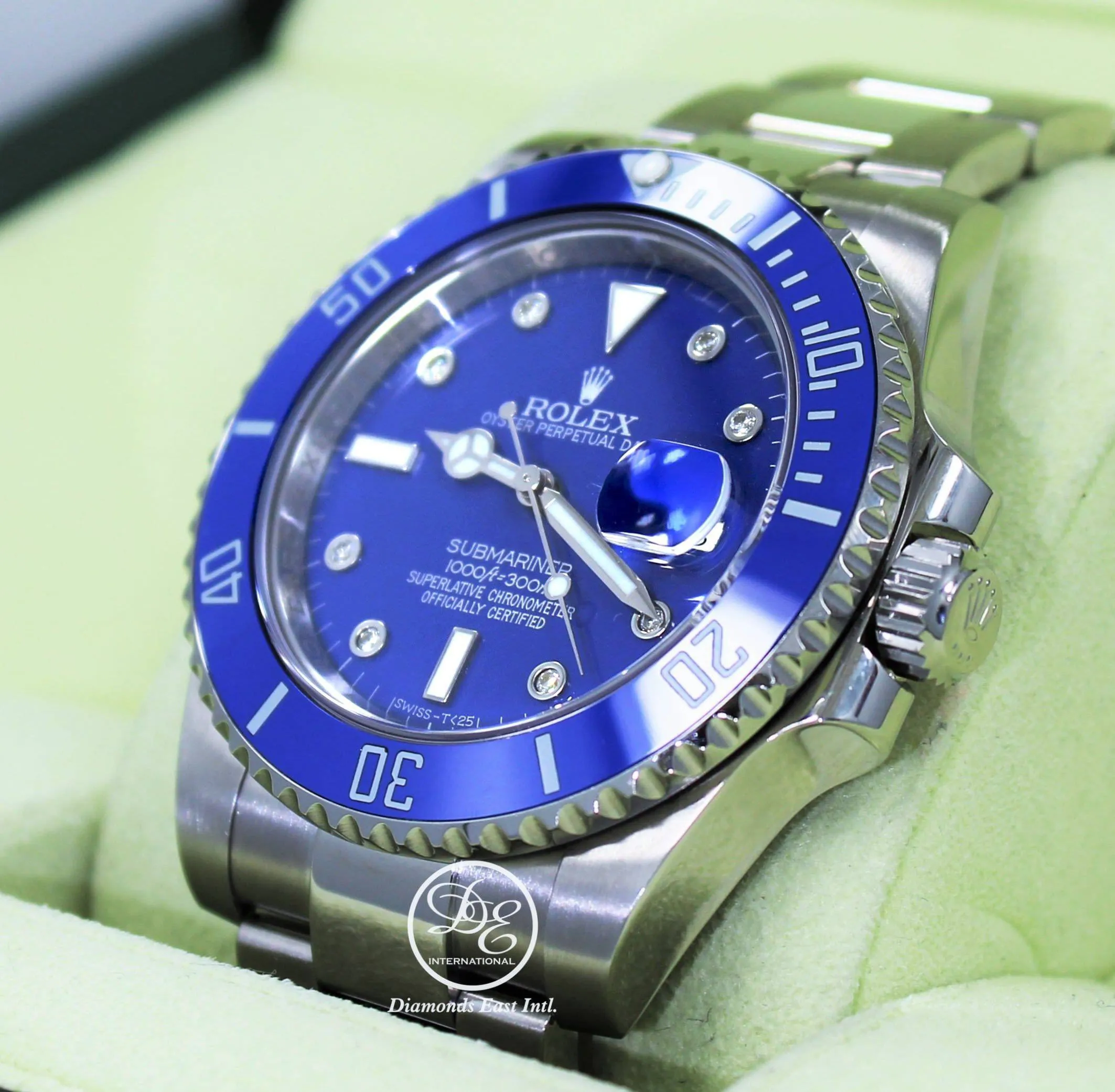 Rolex Oyster Perpetual Submariner Date 116610 LN Blue Diamond Dial Ceramic Bezel BOX/PAPERS