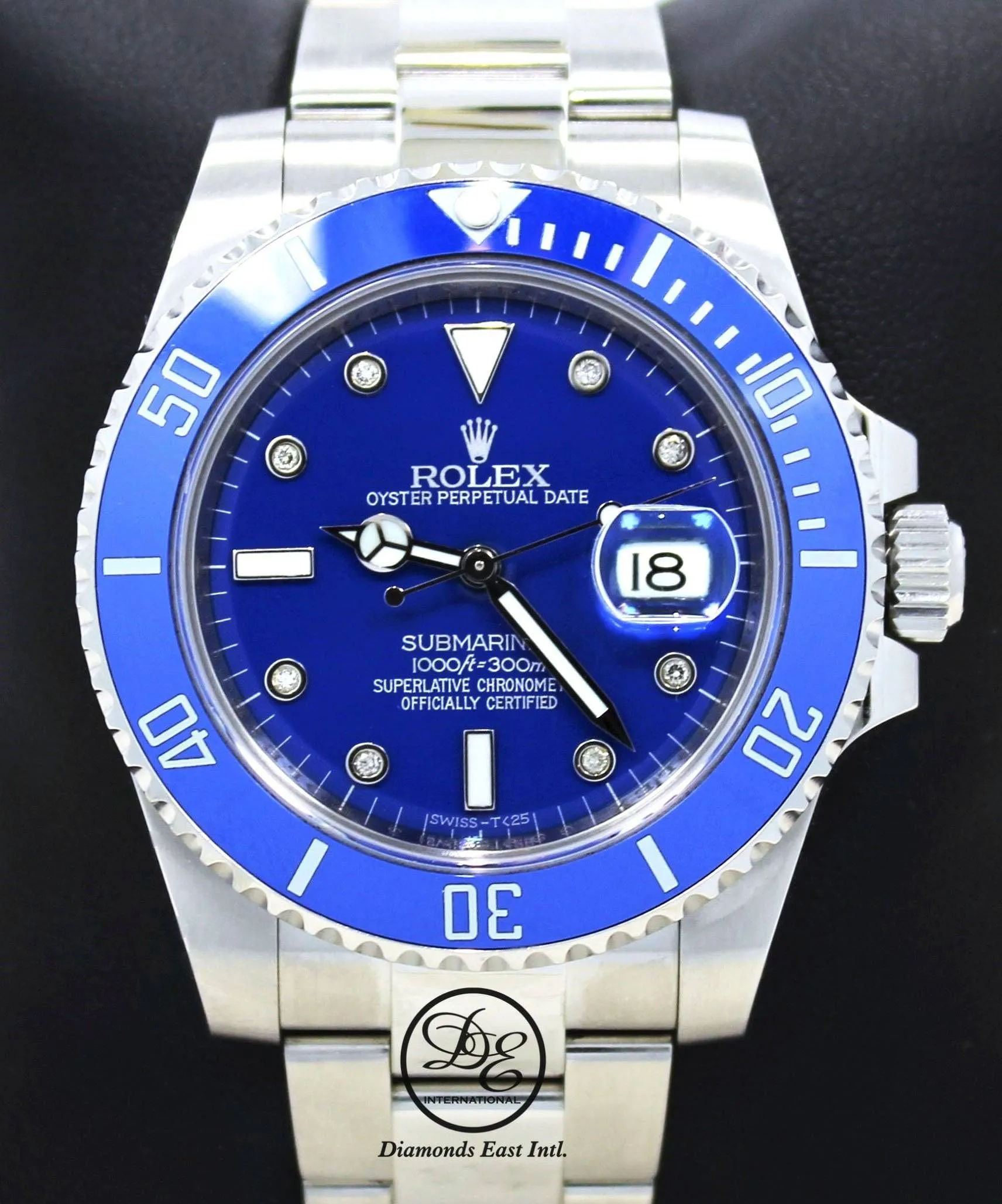 Rolex Oyster Perpetual Submariner Date 116610 LN Blue Diamond Dial Ceramic Bezel BOX/PAPERS