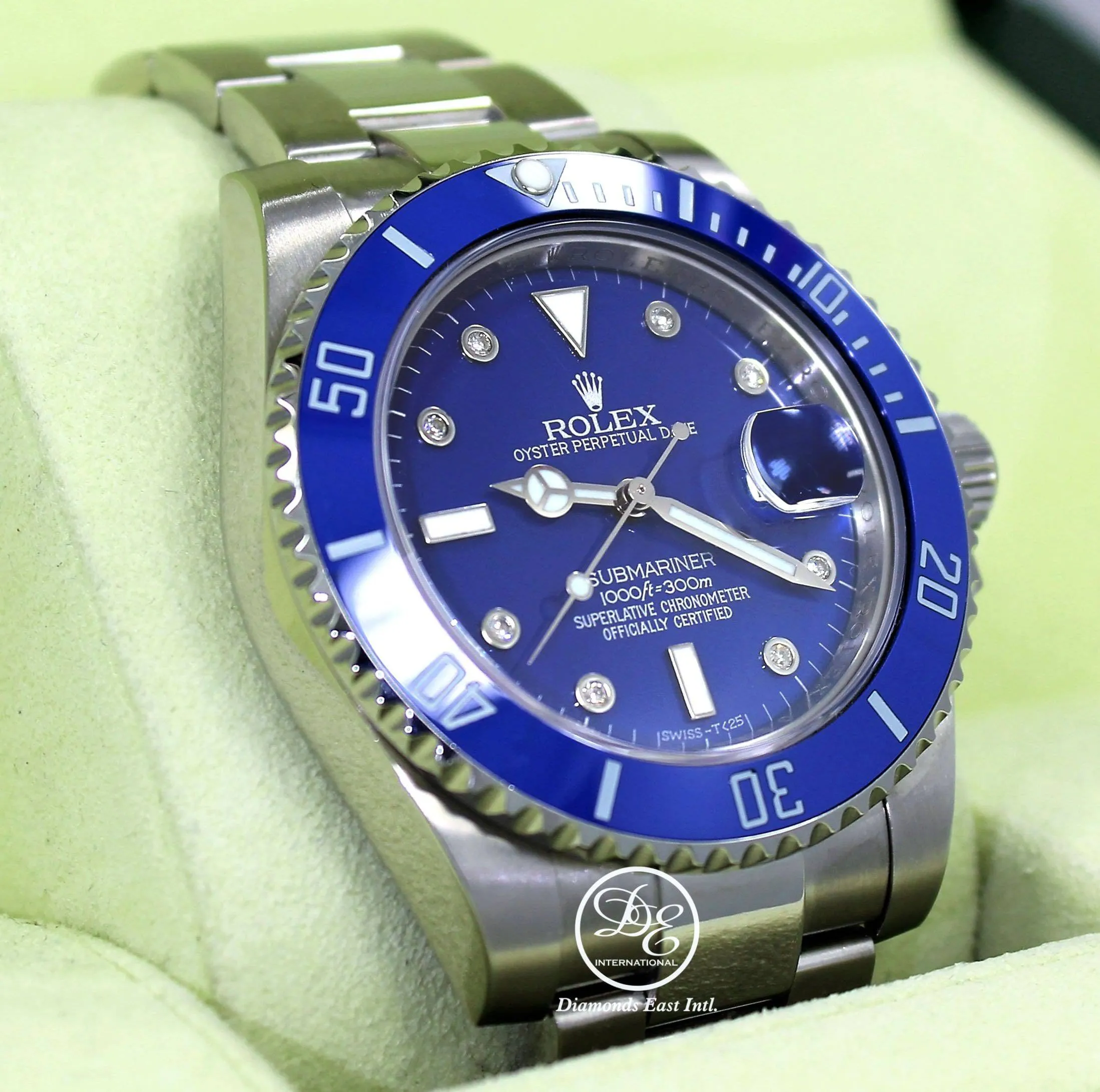 Rolex Oyster Perpetual Submariner Date 116610 LN Blue Diamond Dial Ceramic Bezel BOX/PAPERS