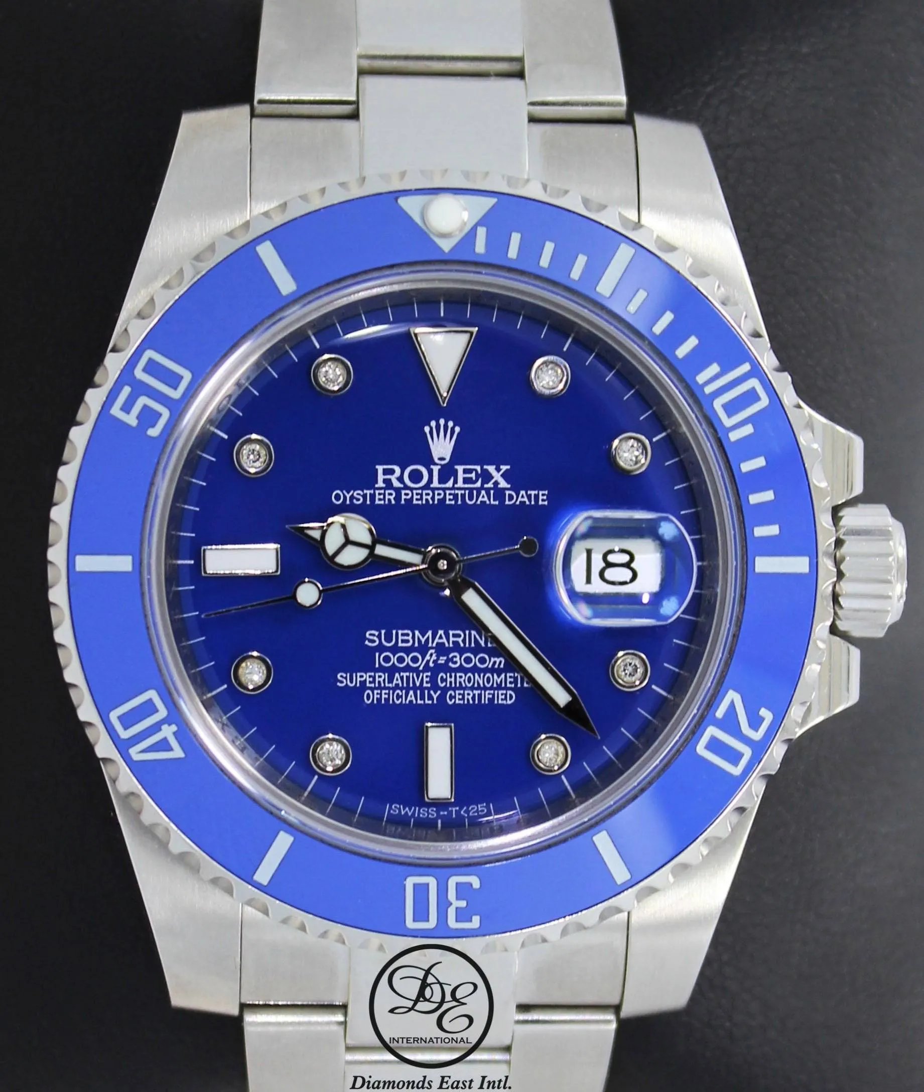 Rolex Oyster Perpetual Submariner Date 116610 LN Blue Diamond Dial Ceramic Bezel BOX/PAPERS