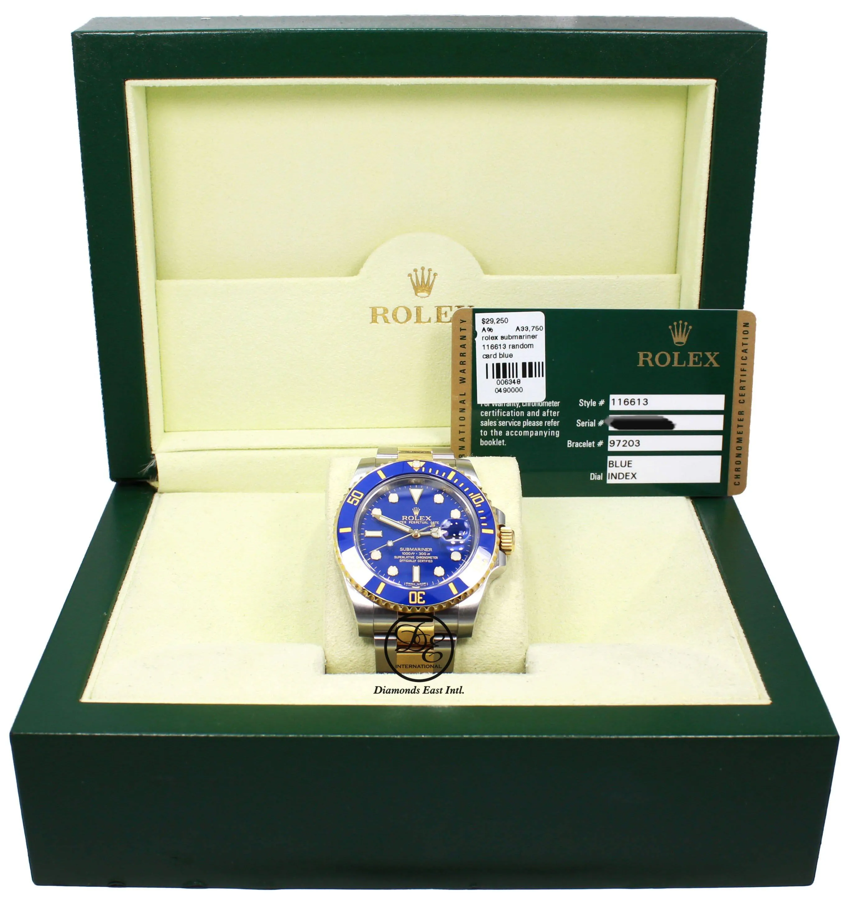 Rolex Oyster Perpetual Submariner Date 18K Gold/SS 116613LB  BOX/PAPERS