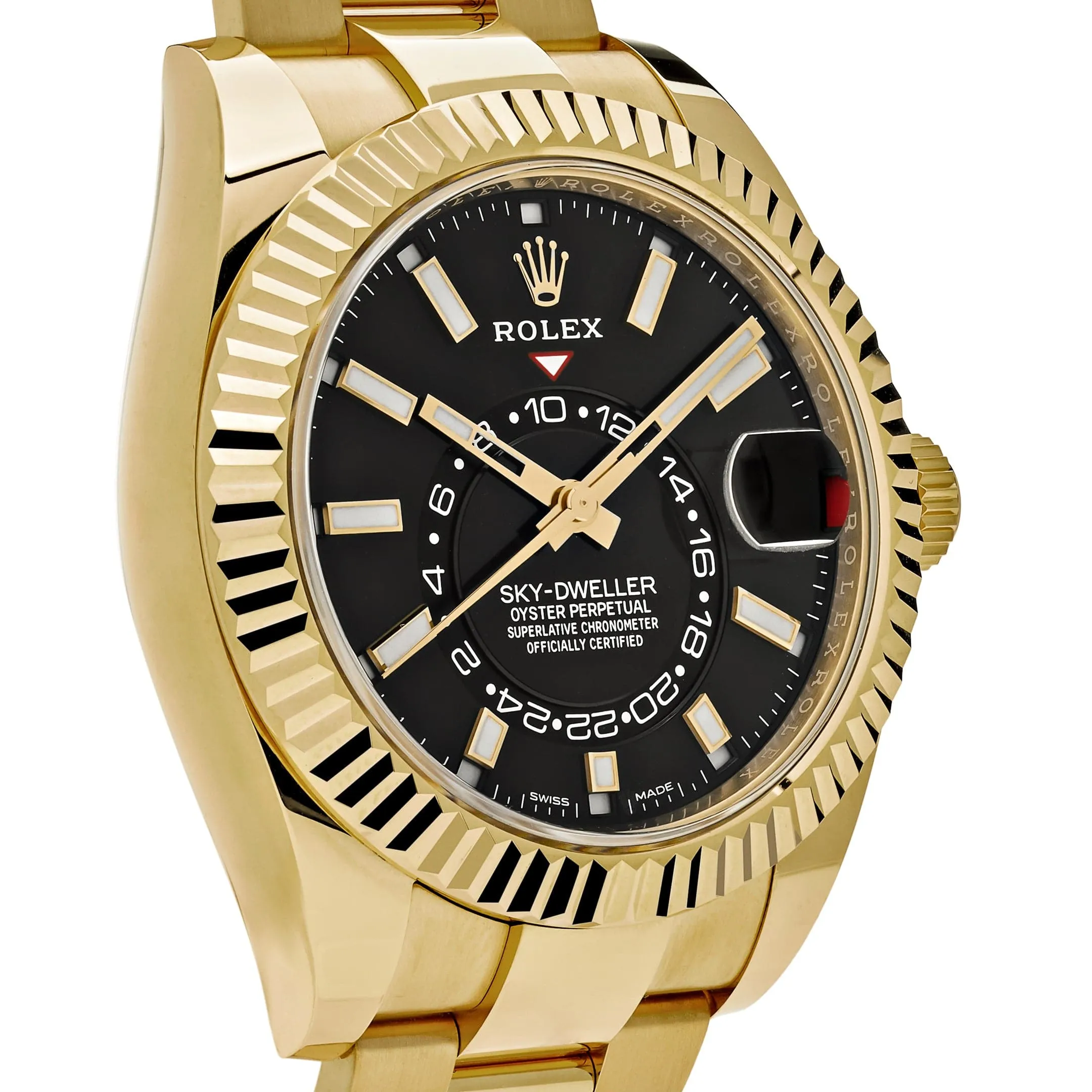 Rolex Sky-Dweller 326938 Yellow Gold Black Dial