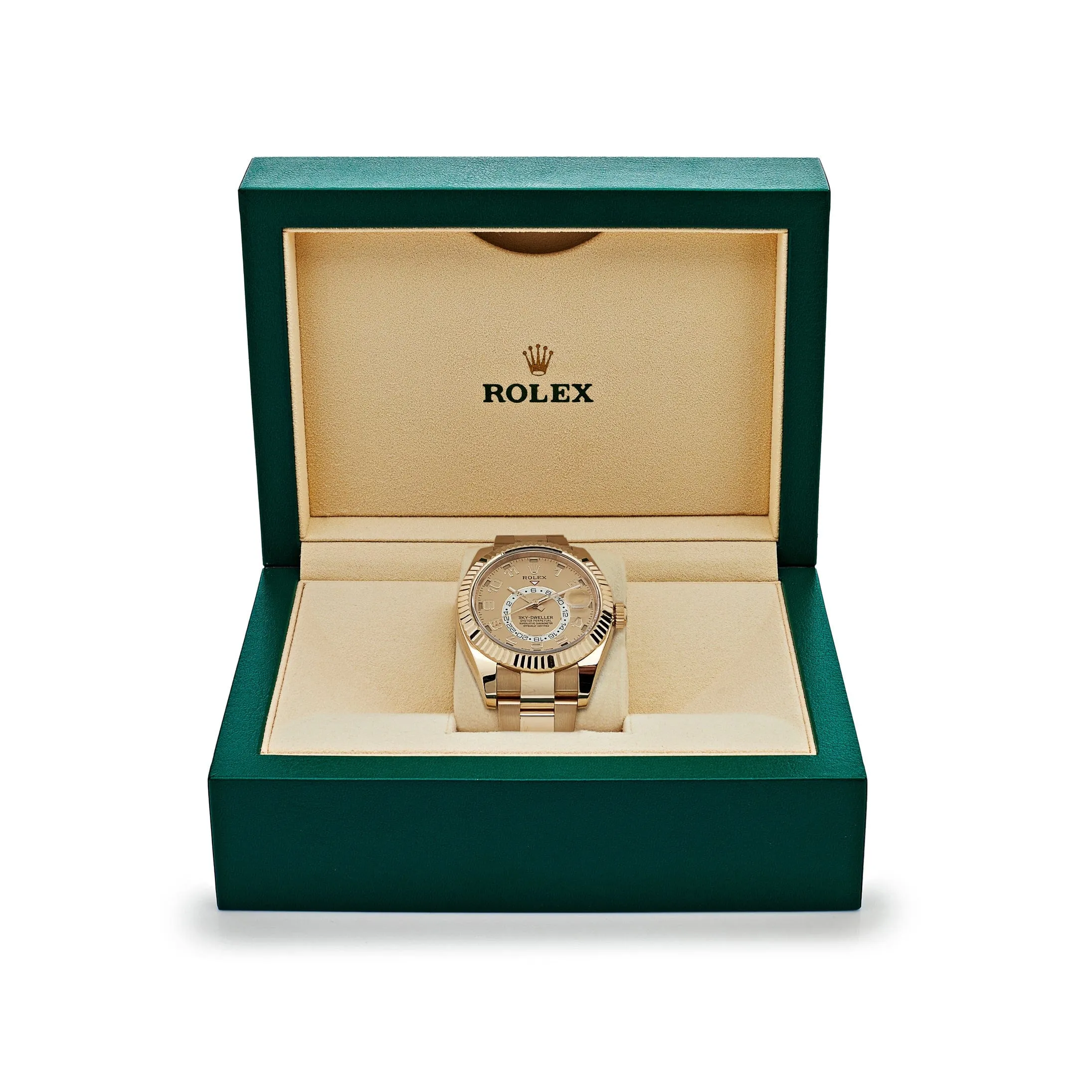Rolex Sky-Dweller 326938 Yellow Gold Champagne Dial Arabic Numerals (2020)