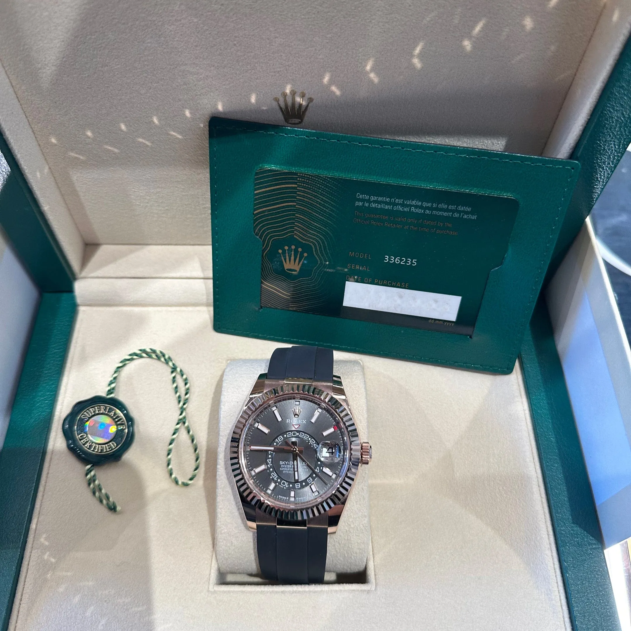 Rolex Sky-Dweller 336235 Rose Gold Slate Rhodium Dial (2024)