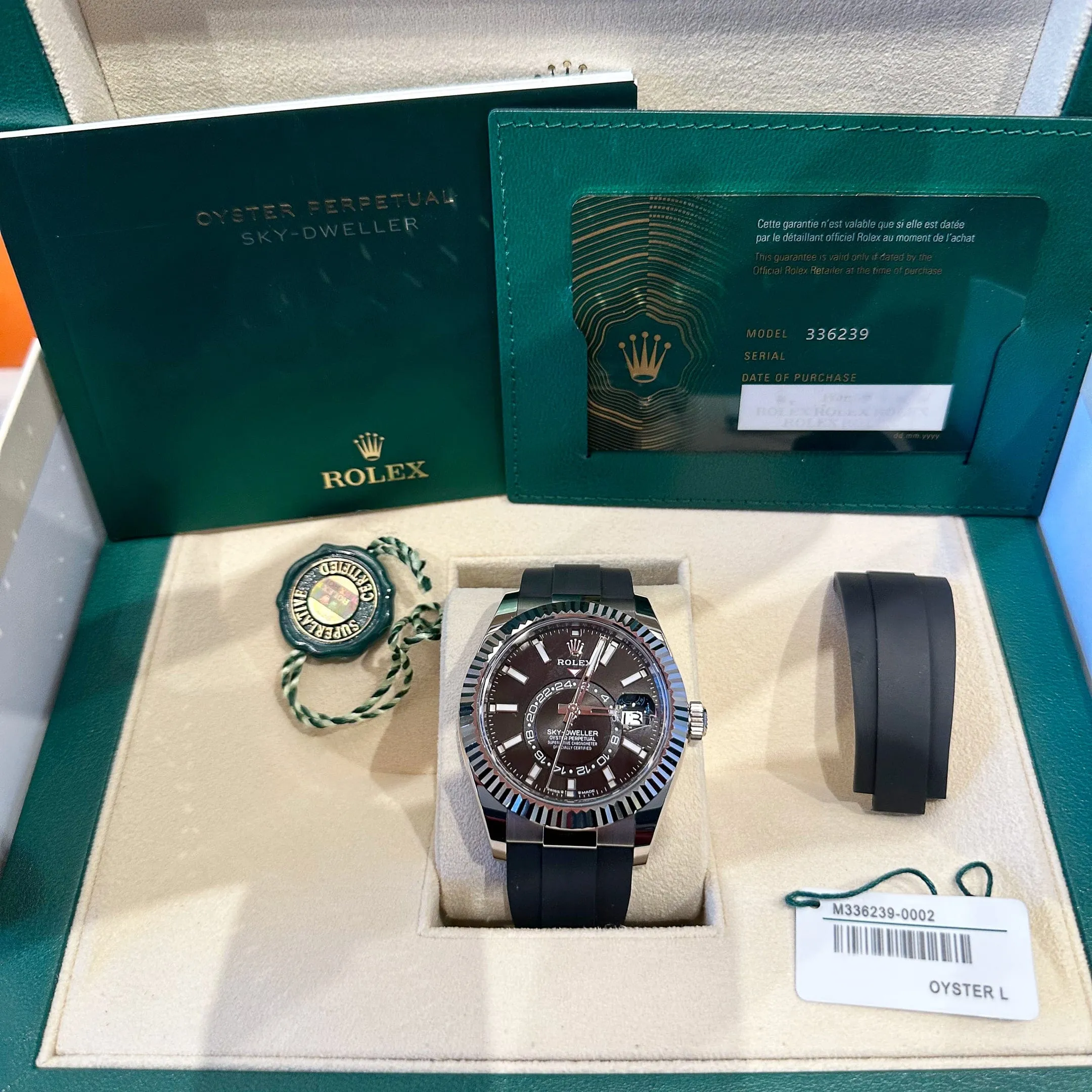 Rolex Sky-Dweller 336239 White Gold Black Dial Oysterflex (2025)