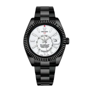 Rolex Sky-Dweller 42mm - Ref: 336934 (PVD) - Intense White Stick Dial, Black PVD Stainless Steel Oyster Bracelet Watch
