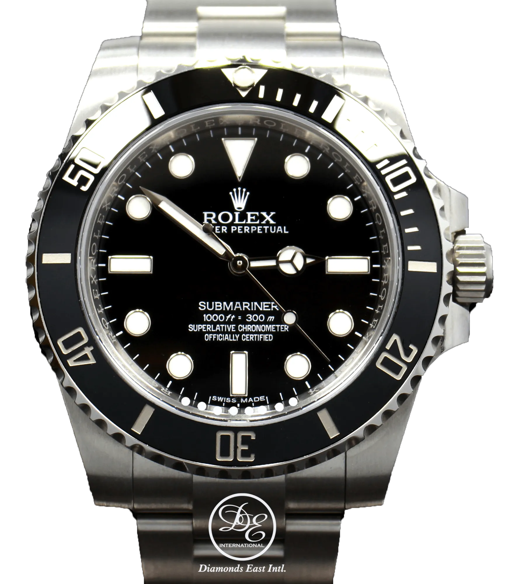 Rolex Submariner 114060 Steel Oyster Black Ceramic Bezel Watch BOX/PAPERS