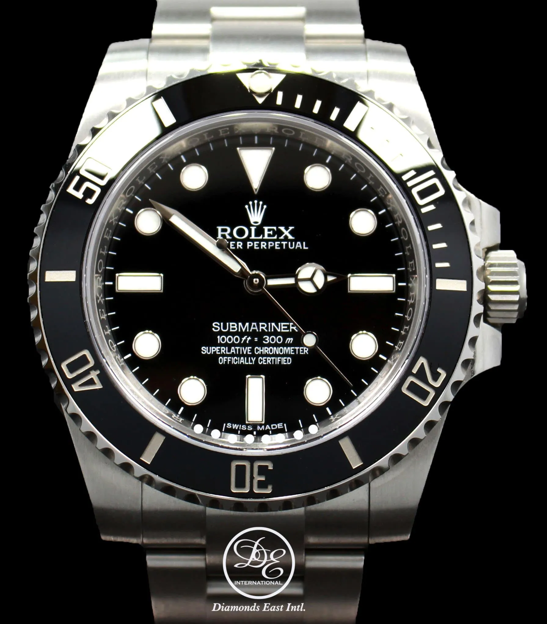 Rolex Submariner 114060 Steel Oyster Black Ceramic Bezel Watch BOX/PAPERS