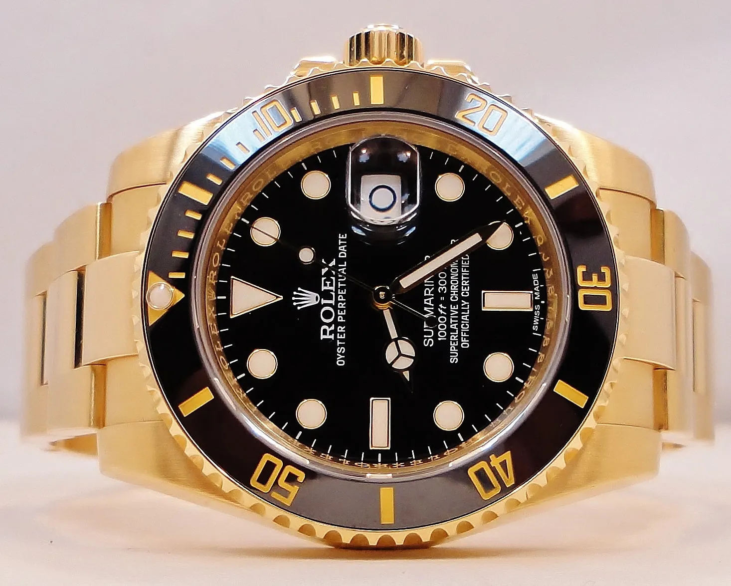 Rolex Submariner 116618LN Date Oyster Perpetual 18k yellow gold BOX/PAPERS