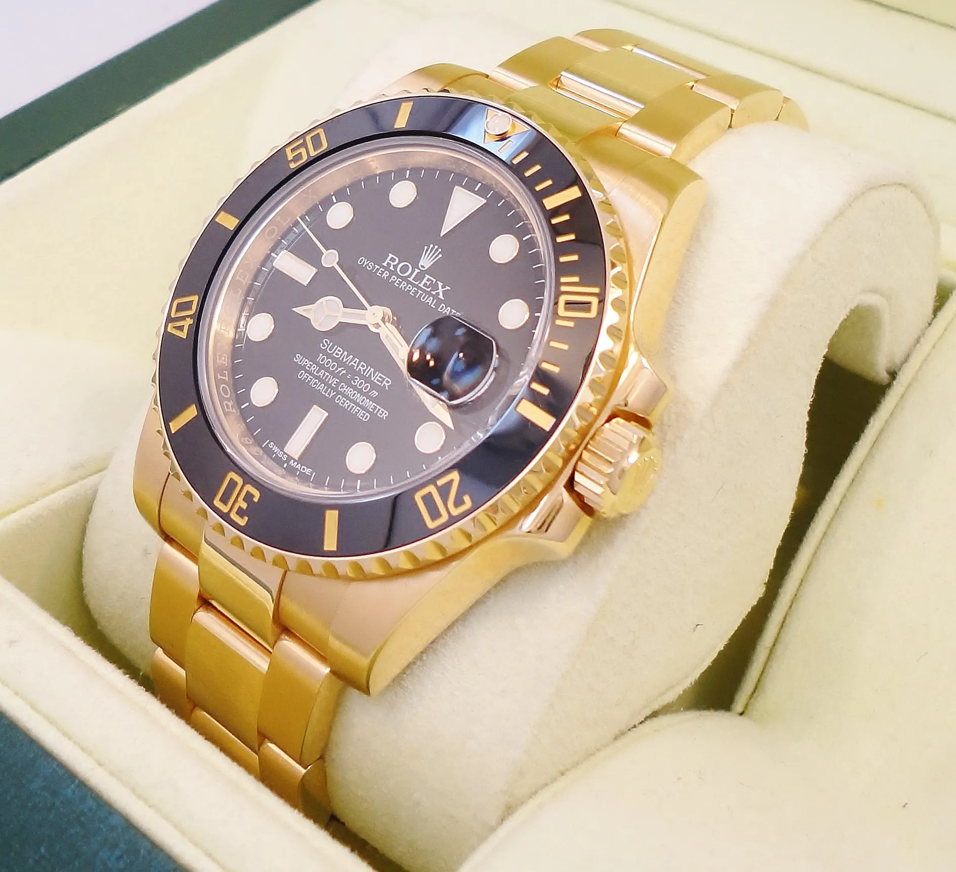 Rolex Submariner 116618LN Date Oyster Perpetual 18k yellow gold BOX/PAPERS