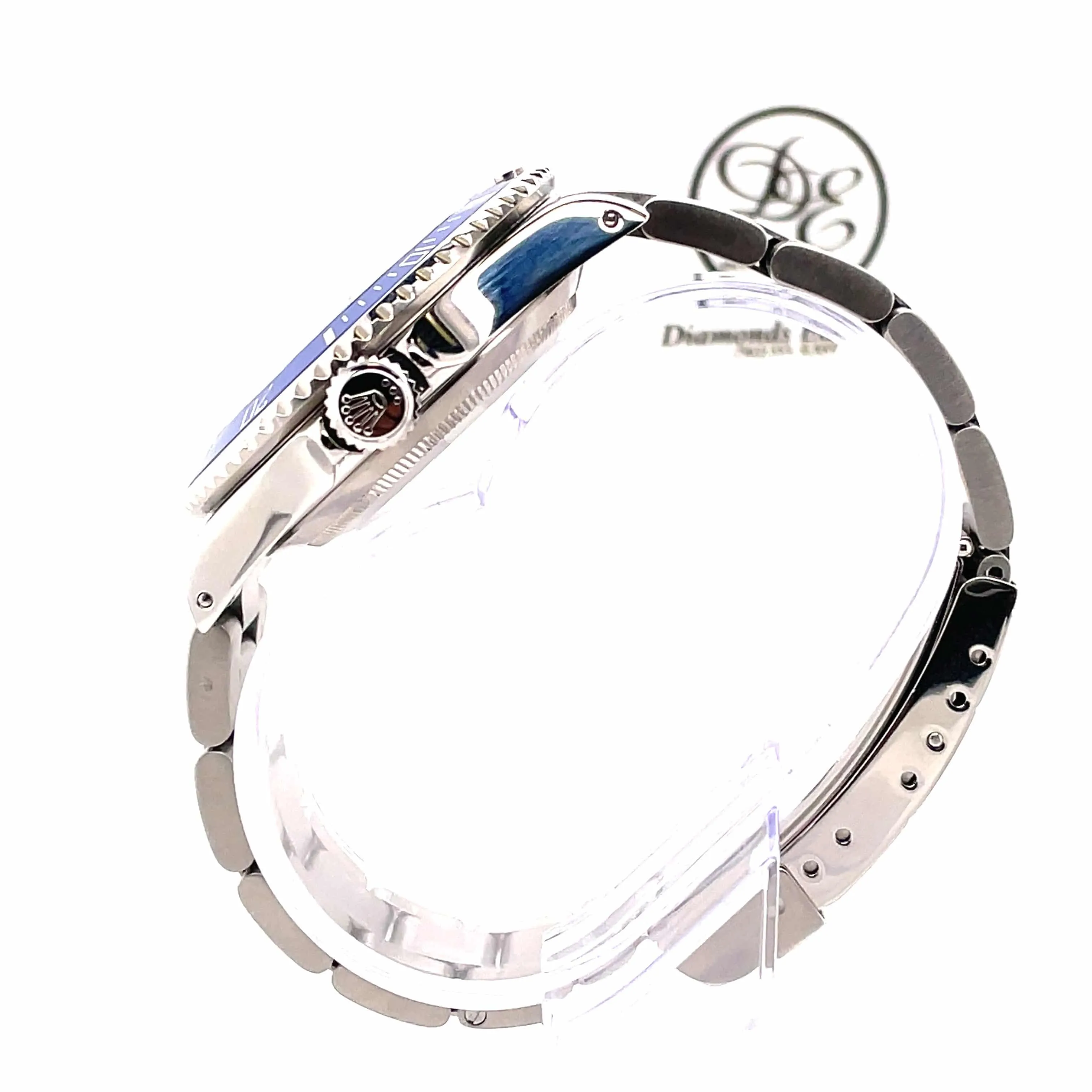 Rolex Submariner 16610 Oyster Stainless Steel Blue Bezel Diamond Dial Watch MINT