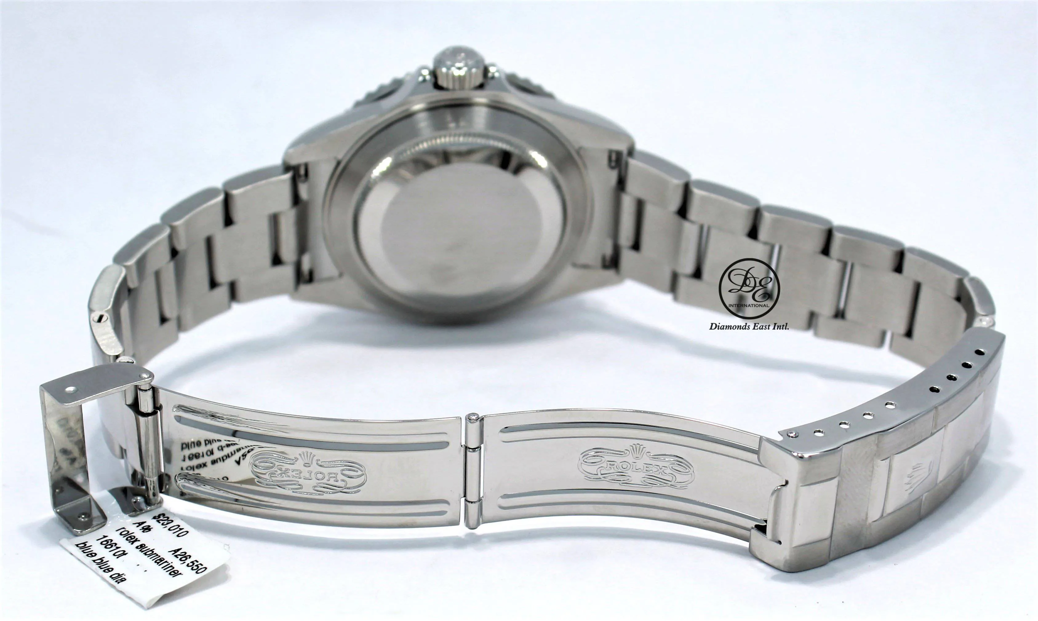 Rolex Submariner 16610 Steel Blue Dial and Blue Bezel Diamond Dial Watch MINT