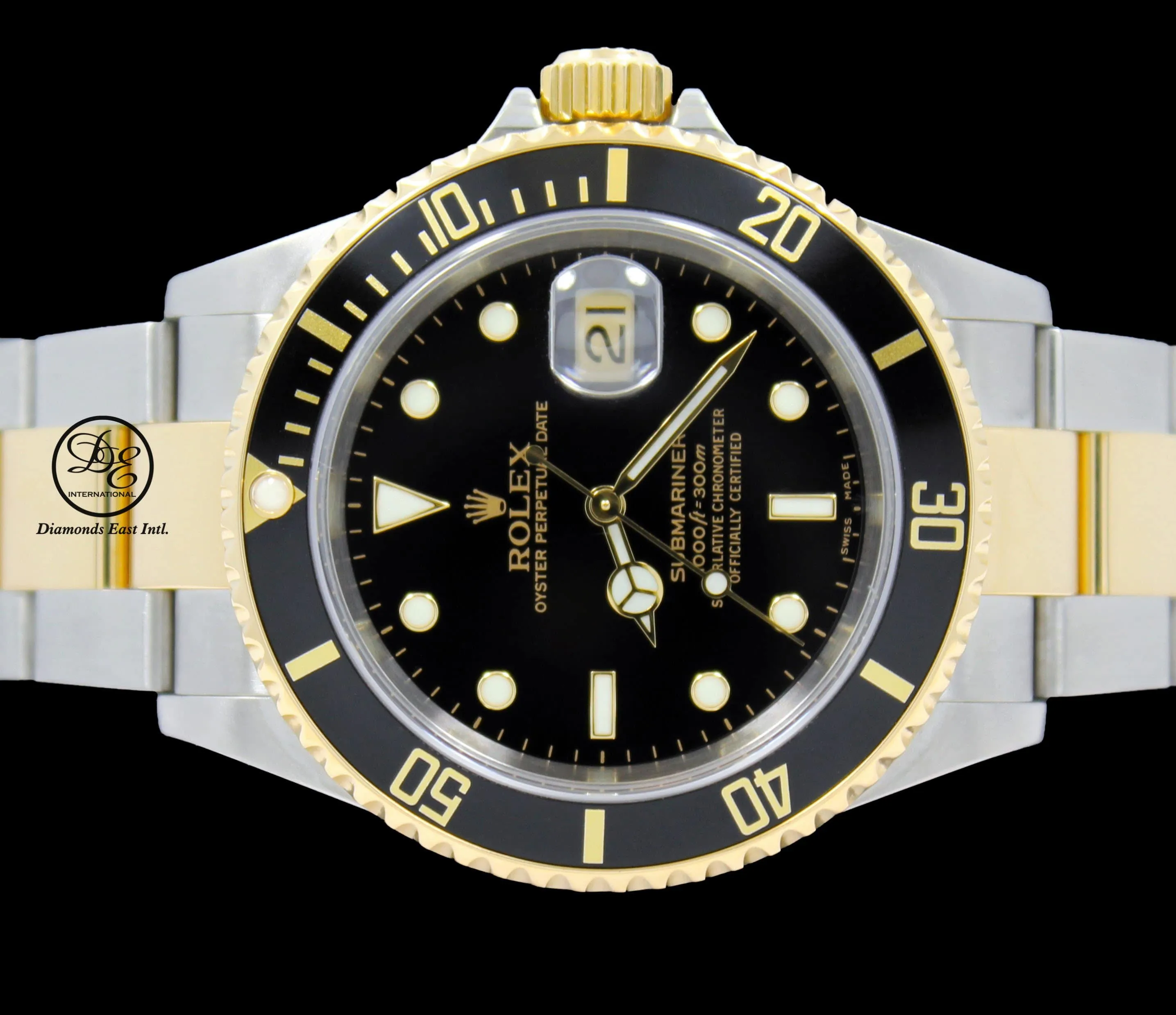 Rolex Submariner 16613 18K Yellow Gold /Steel Oyster Black Bezel Watch