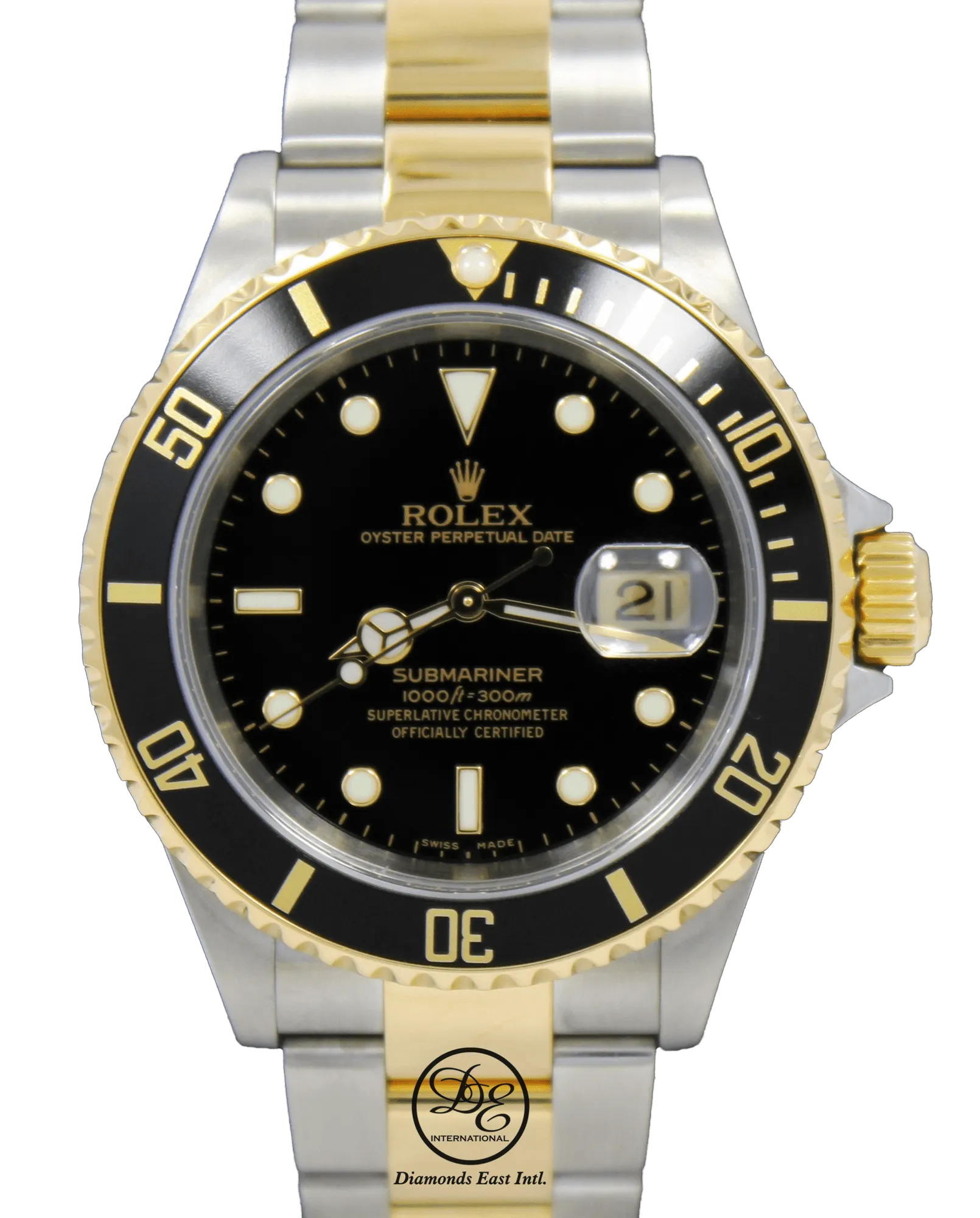 Rolex Submariner 16613 18K Yellow Gold /Steel Oyster Black Bezel Watch