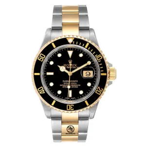 Rolex Submariner 16613 18K Yellow Gold /Steel Oyster Black Bezel Watch