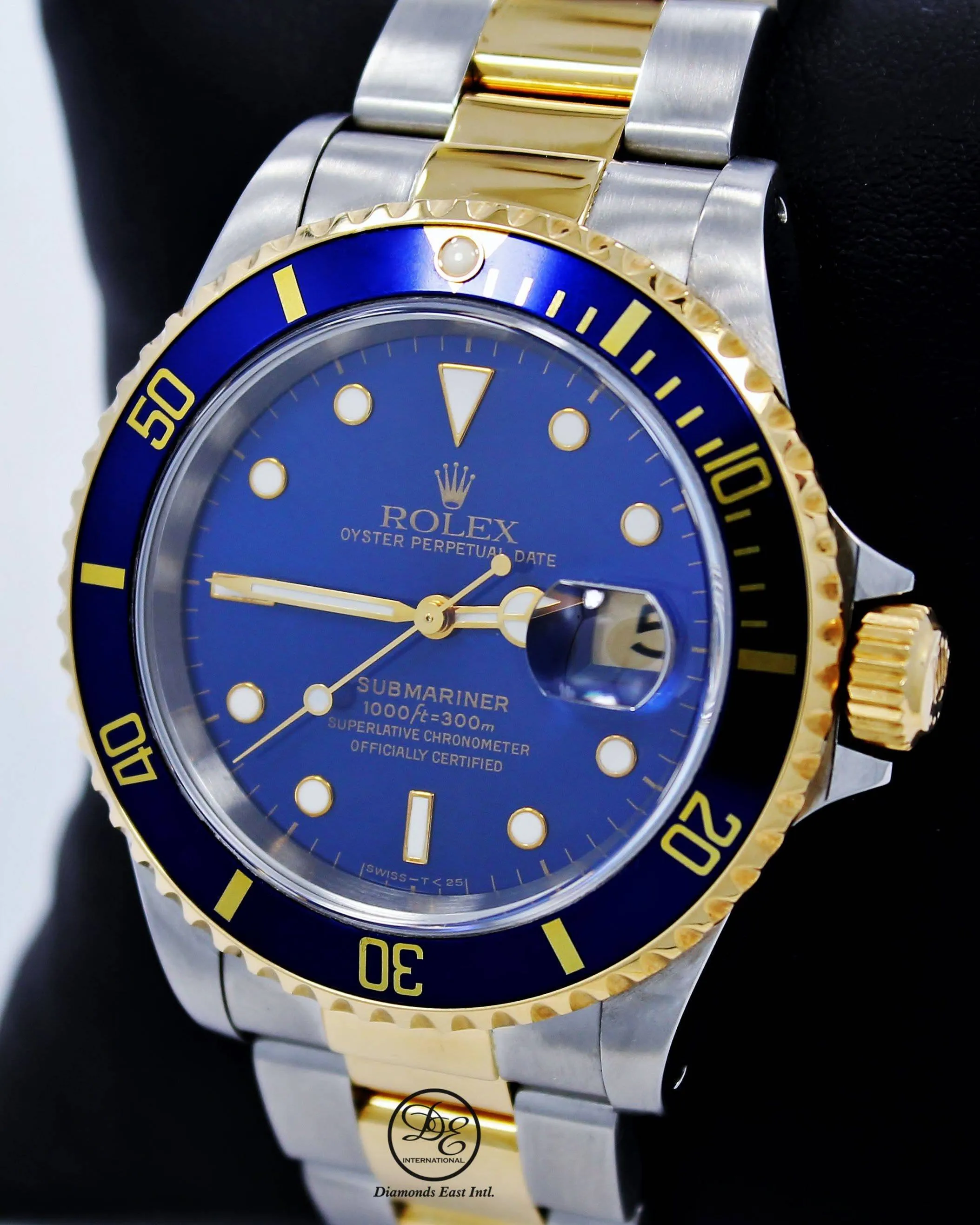 Rolex Submariner 16613 18K Yellow Gold /Steel Oyster Blue Bezel Watch