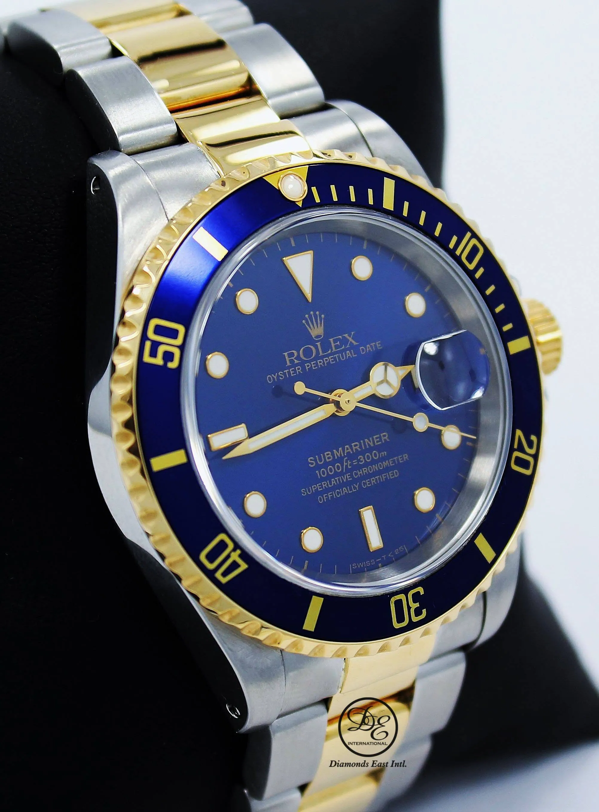 Rolex Submariner 16613 18K Yellow Gold /Steel Oyster Blue Bezel Watch