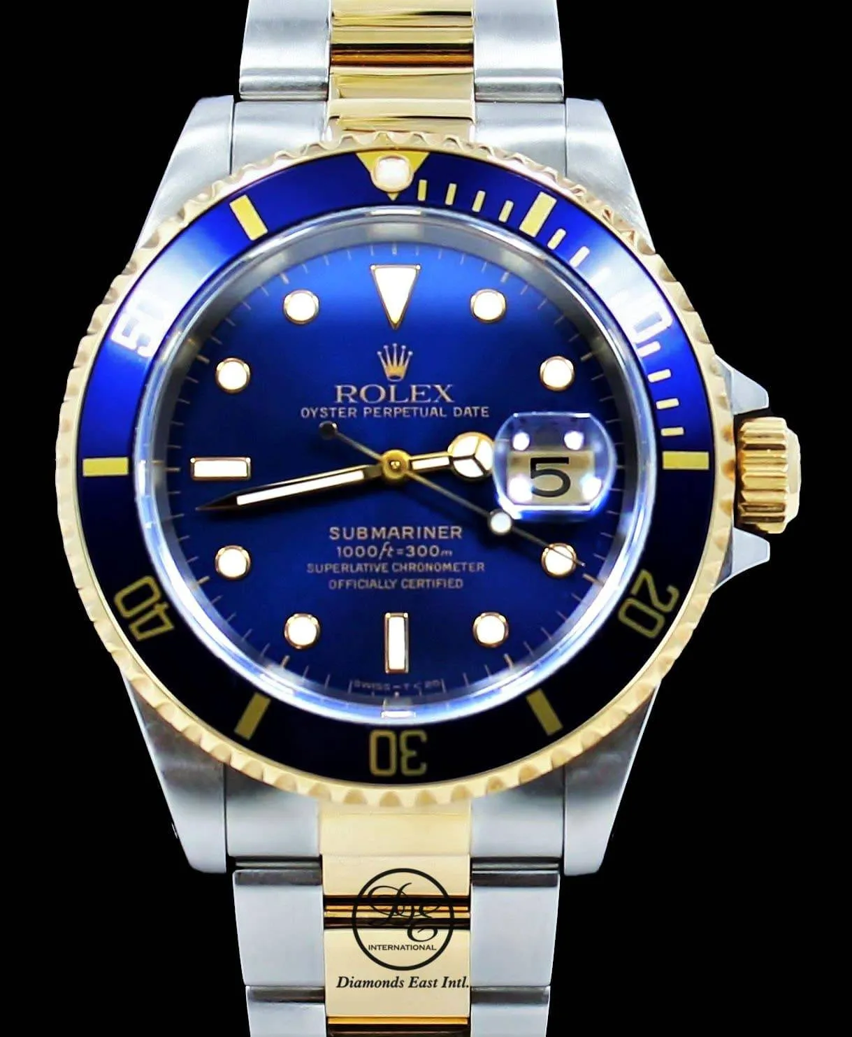 Rolex Submariner 16613 18K Yellow Gold /Steel Oyster Blue Bezel Watch
