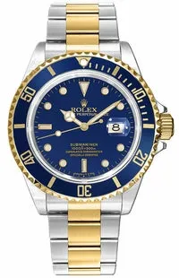 Rolex Submariner 16613 18K Yellow Gold /Steel Oyster Blue Bezel Watch