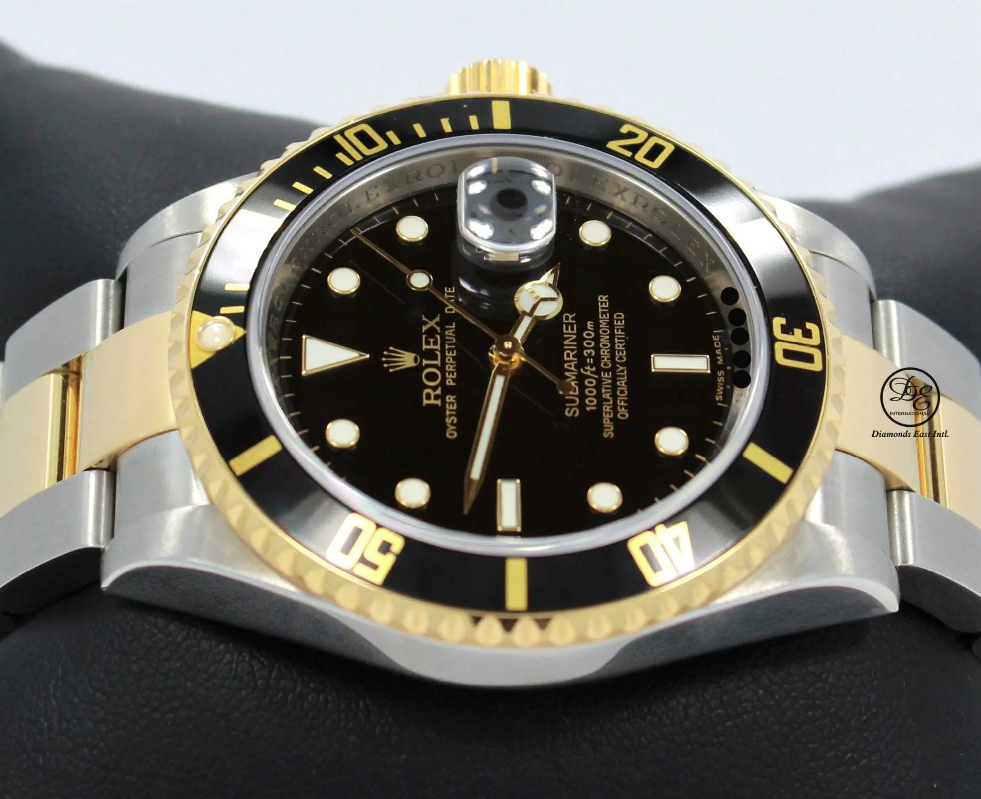 ROLEX Submariner 16613LN 18K Yellow Gold /Steel Black Bezel BOX/PAPER
