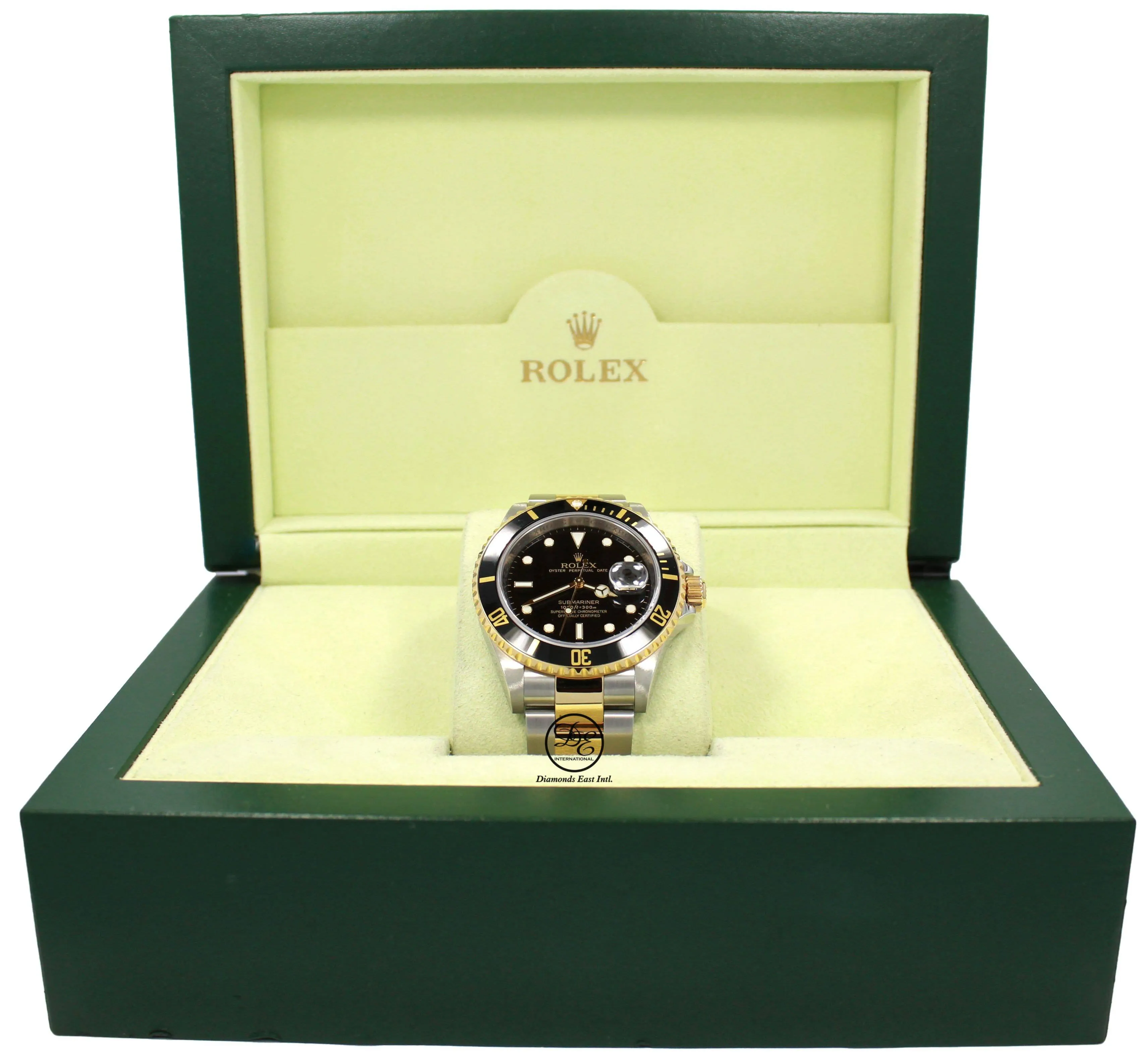 ROLEX Submariner 16613LN 18K Yellow Gold /Steel Black Bezel BOX/PAPER