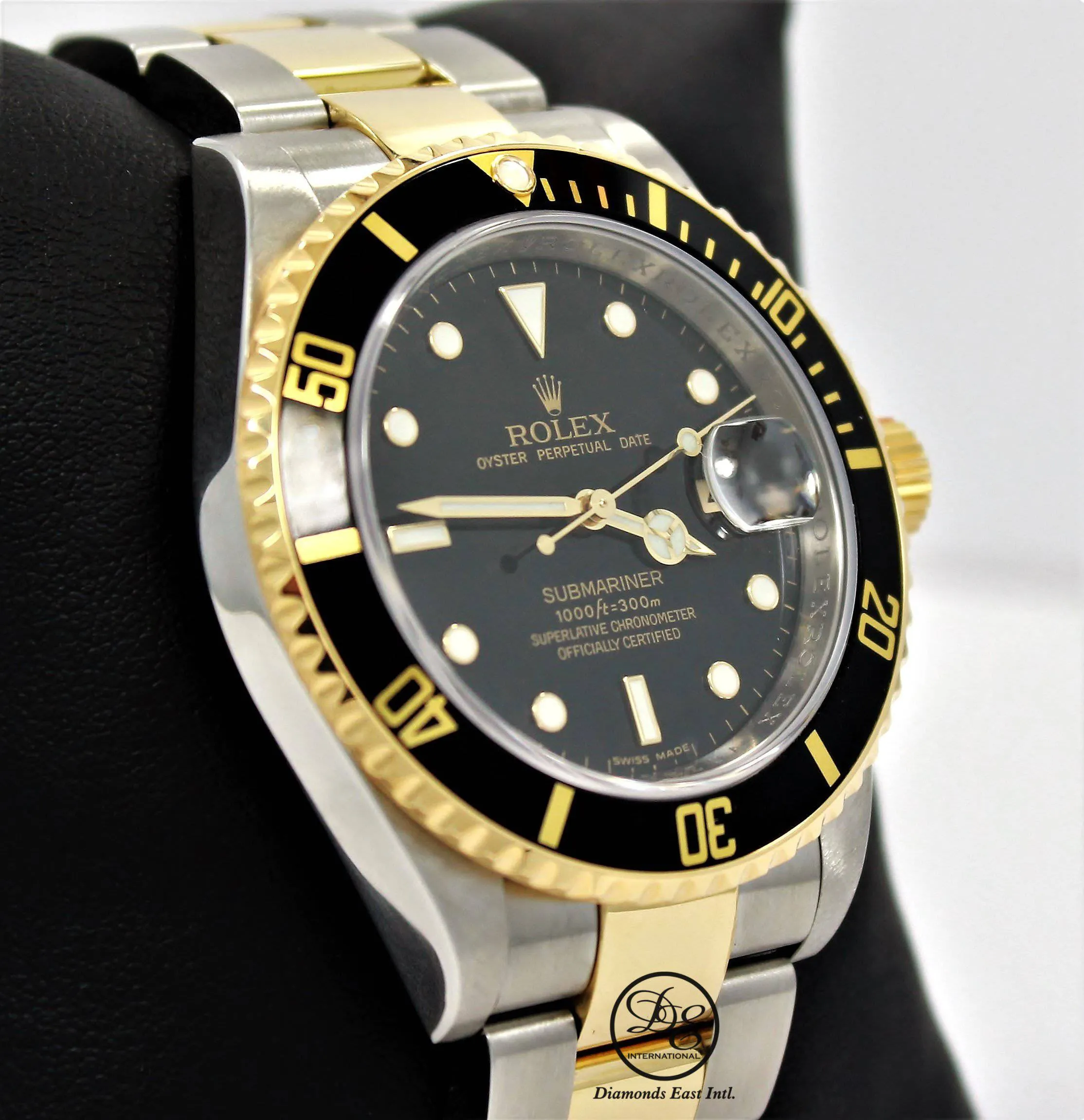 ROLEX Submariner 16613LN 18K Yellow Gold /Steel Black Bezel BOX/PAPER