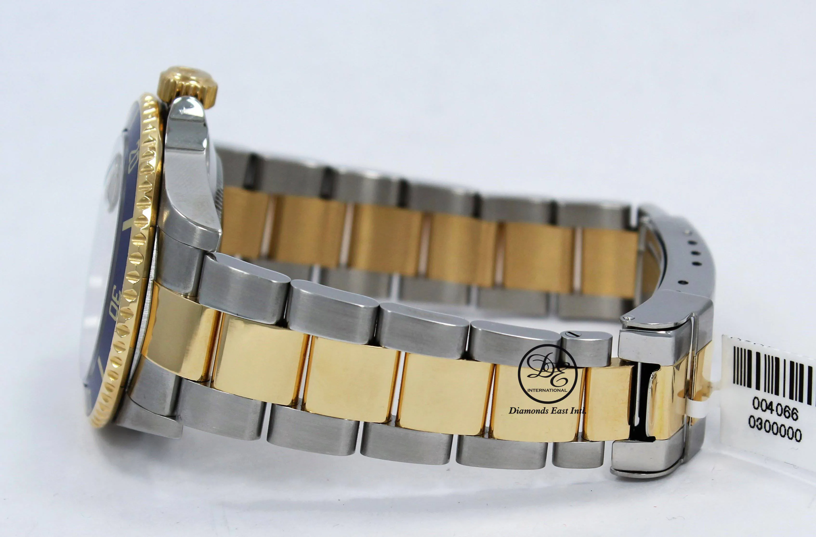 Rolex Submariner 16613T 18k Yellow Gold/SS Factory Serti Blue Sapphires Diamonds BOX/PAPERS