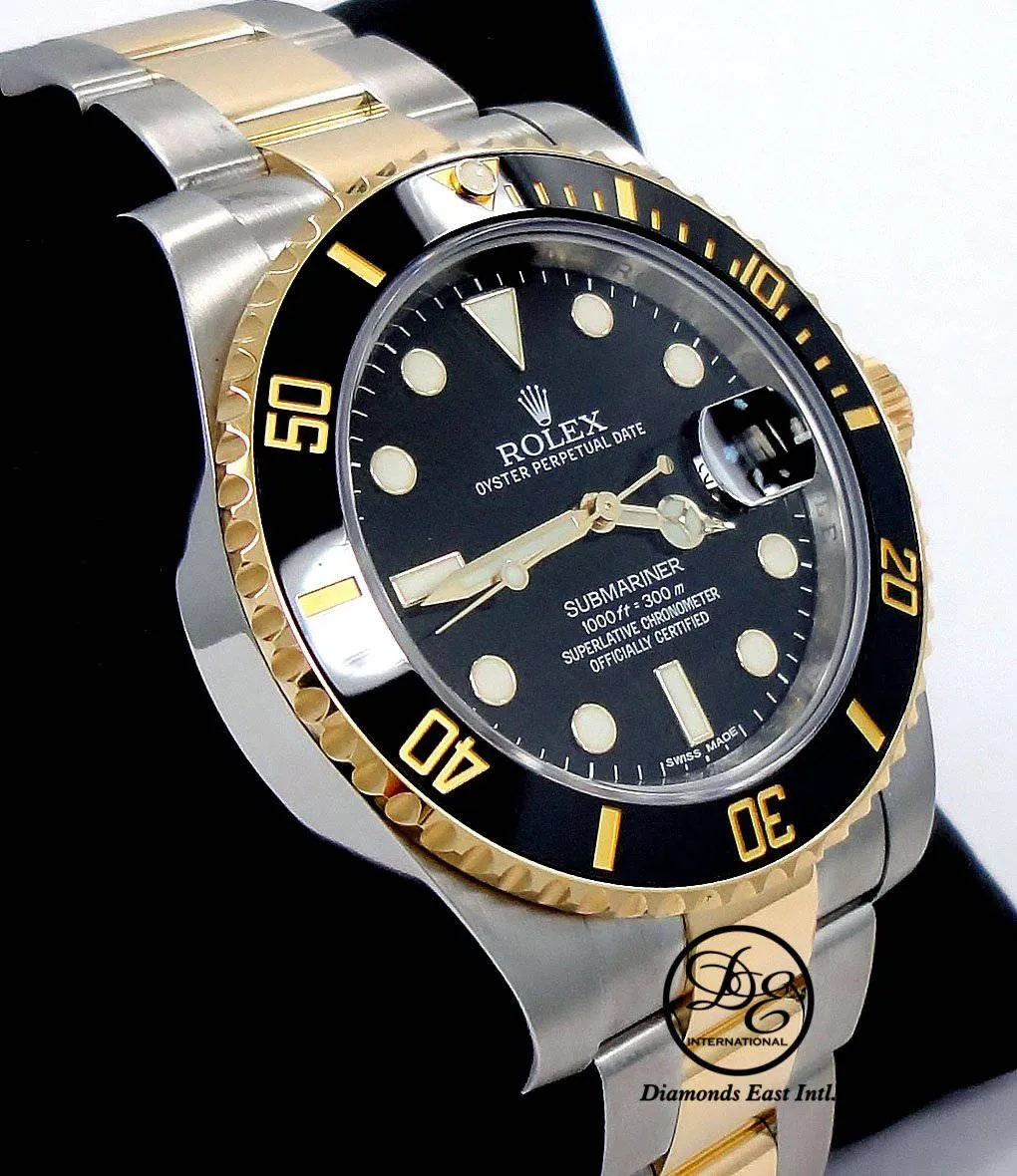Rolex Submariner Date 116613LN Oyster Perpetual 18k Yellow Gold/ SS Black Ceramic