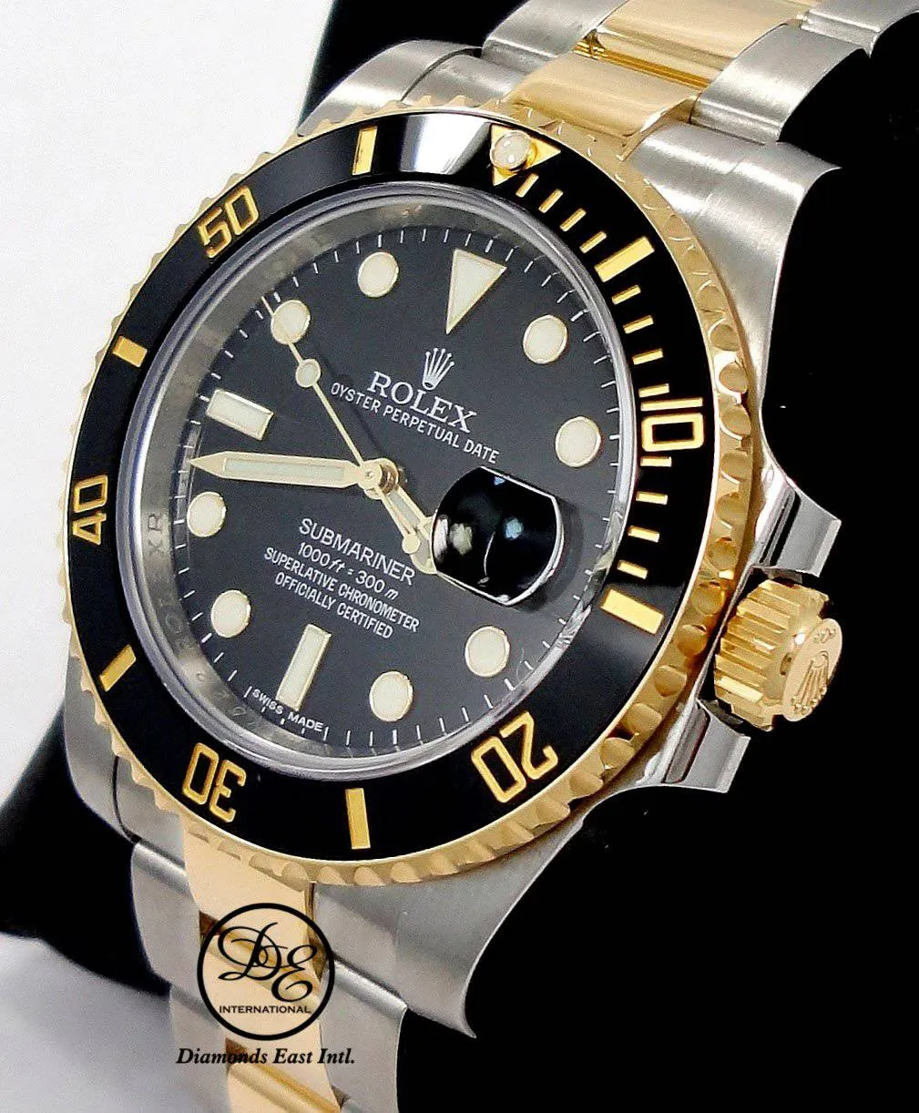 Rolex Submariner Date 116613LN Oyster Perpetual 18k Yellow Gold/ SS Black Ceramic