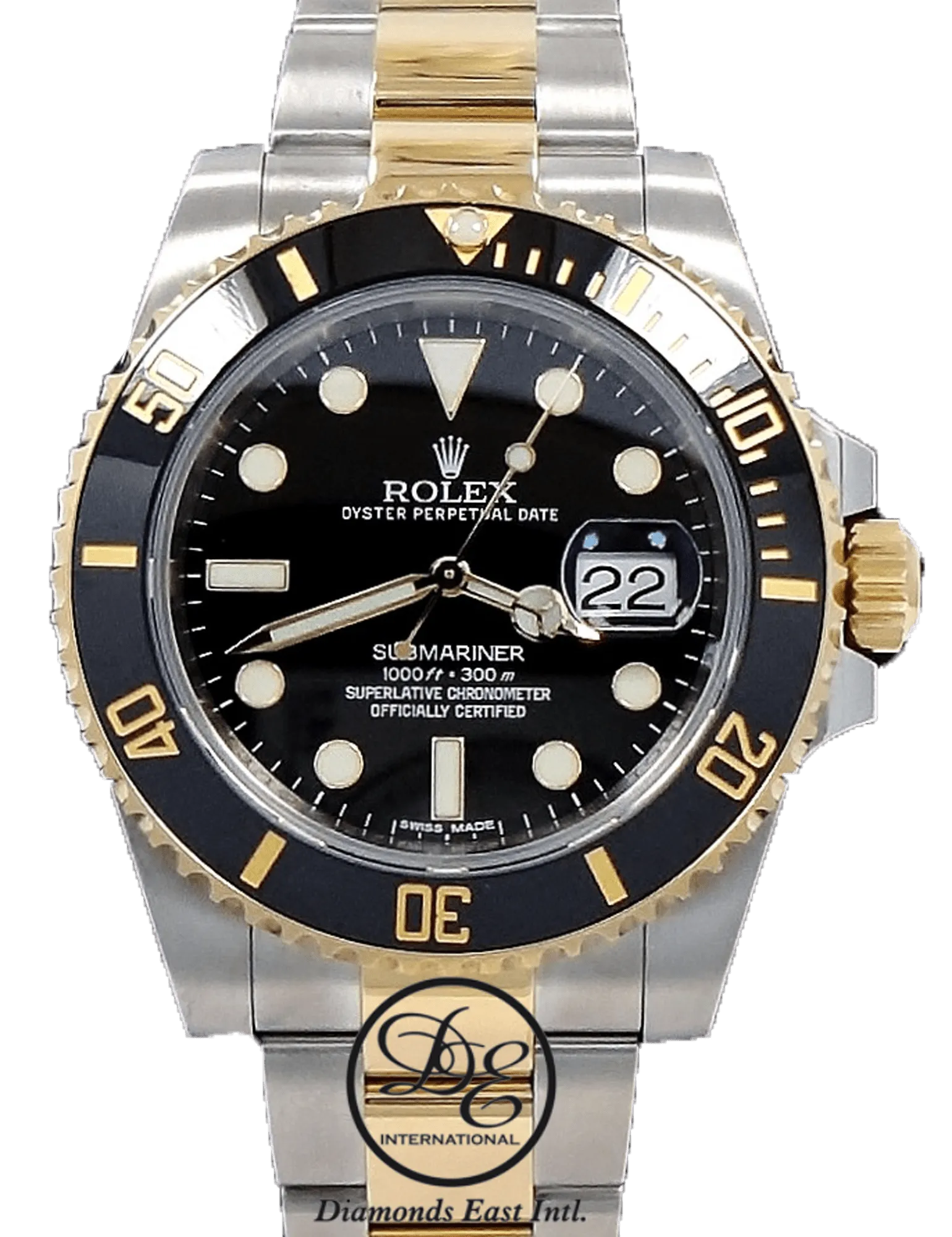 Rolex Submariner Date 116613LN Oyster Perpetual 18k Yellow Gold/ SS Black Ceramic