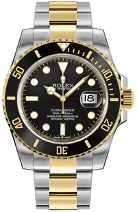 Rolex Submariner Date 116613LN Oyster Perpetual 18k Yellow Gold/ SS Black Ceramic