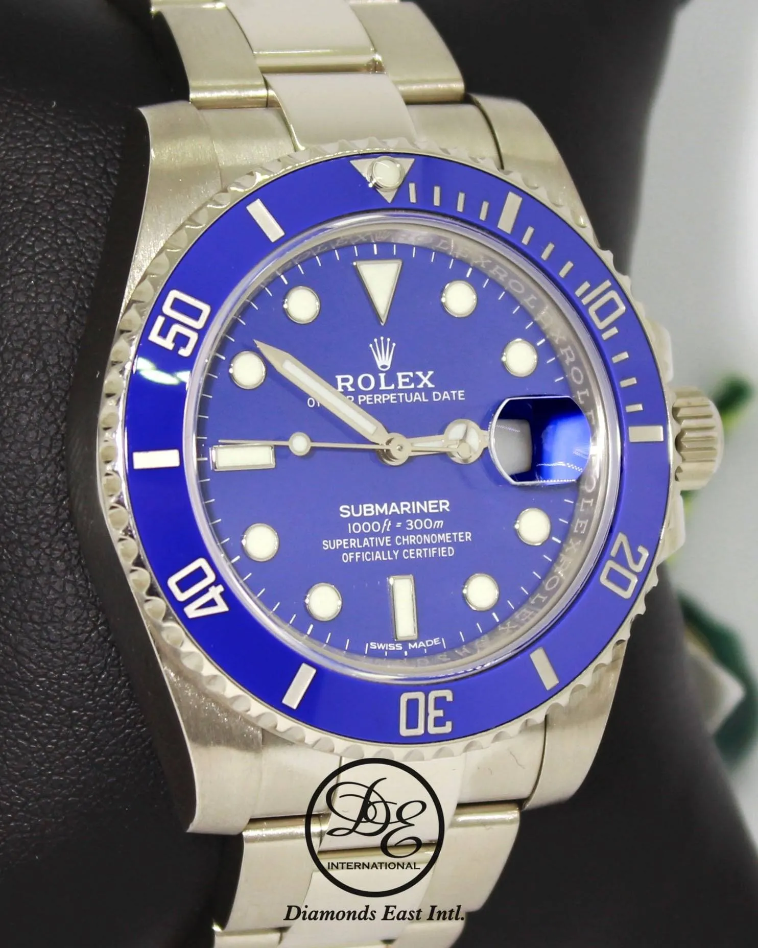 Rolex Submariner Date 116619lb Oyster Perpetual 18K White Gold Smurf BOX/PAPERS