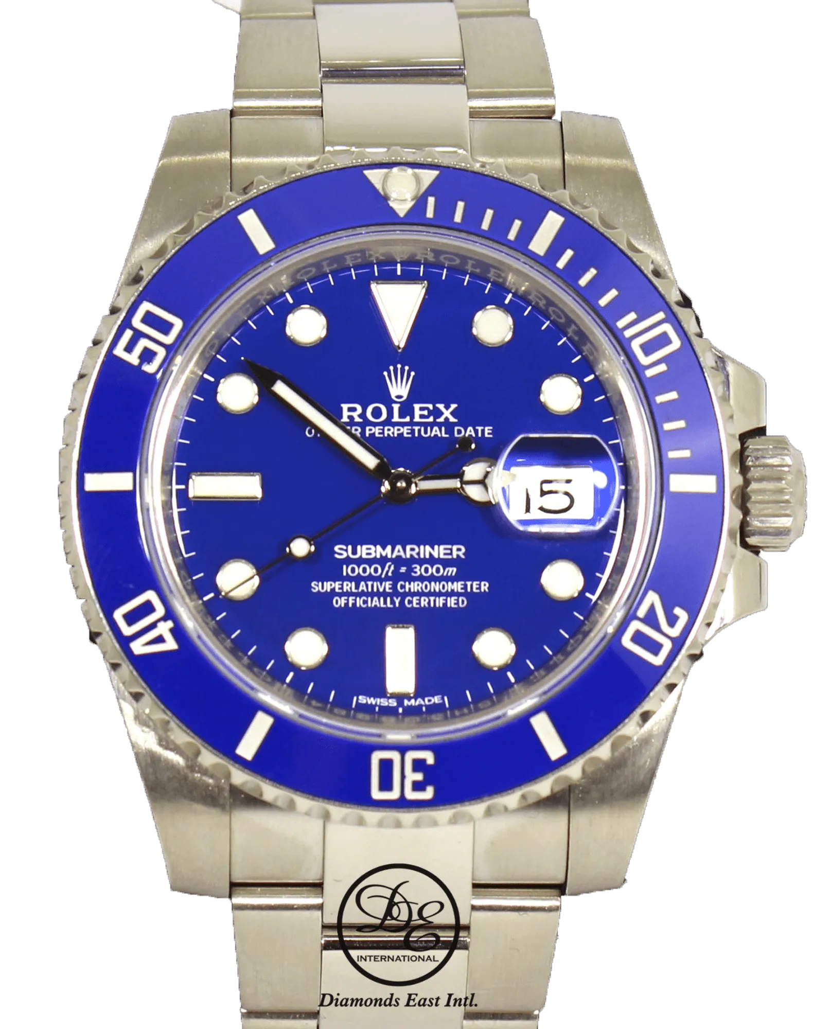 Rolex Submariner Date 116619lb Oyster Perpetual 18K White Gold Smurf BOX/PAPERS