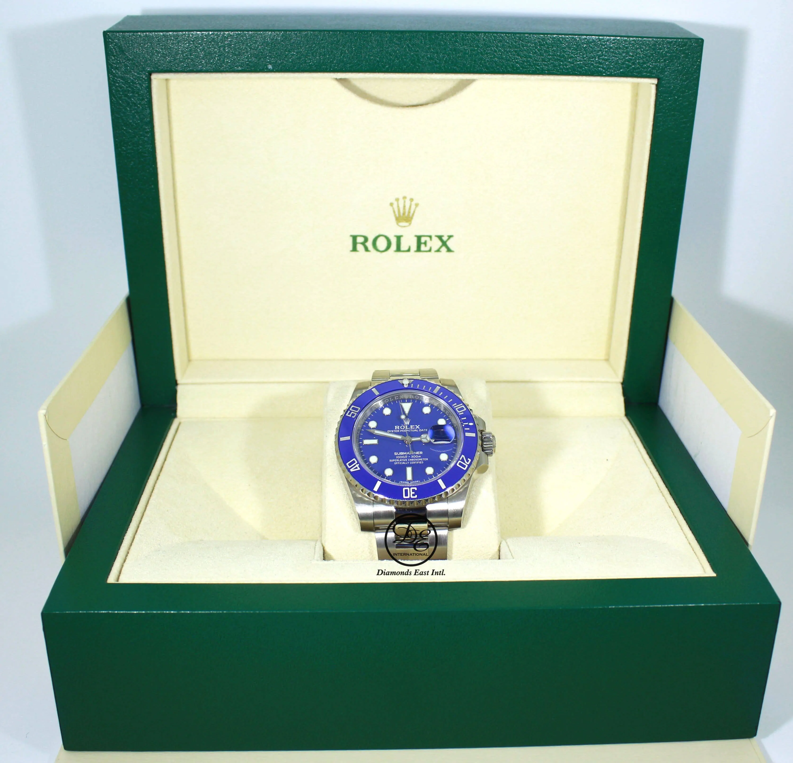 Rolex Submariner Date 116619lb Oyster Perpetual 18K White Gold Smurf BOX/PAPERS
