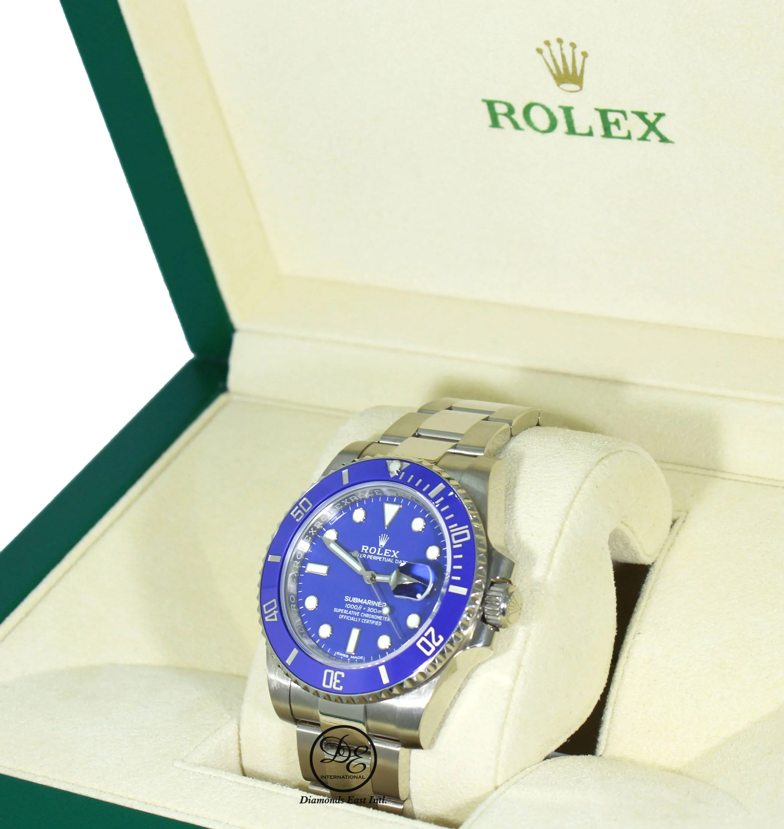 Rolex Submariner Date 116619lb Oyster Perpetual 18K White Gold Smurf BOX/PAPERS
