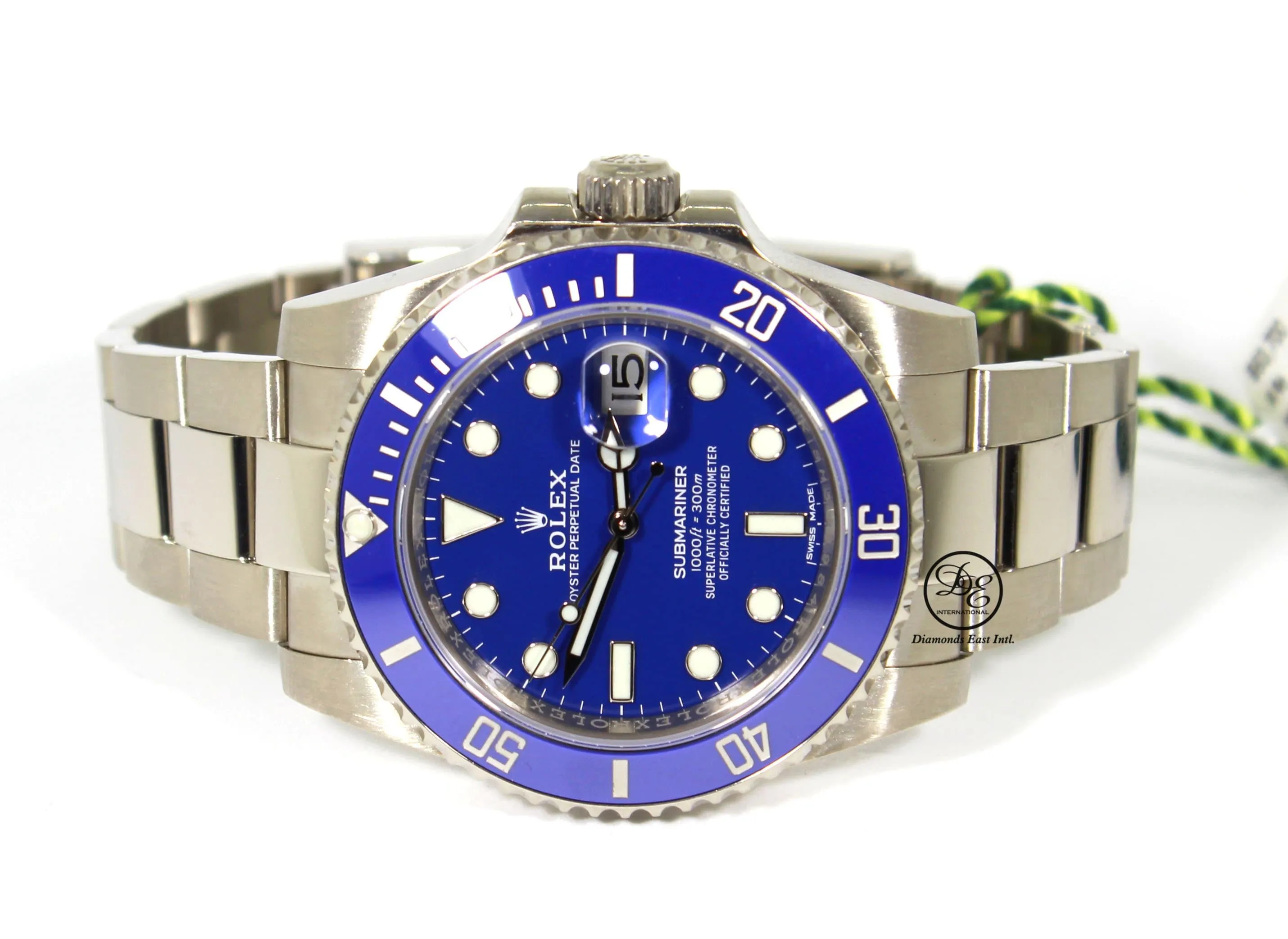 Rolex Submariner Date 116619lb Oyster Perpetual 18K White Gold Smurf BOX/PAPERS