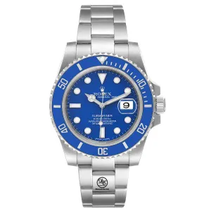 Rolex Submariner Date 116619lb Oyster Perpetual 18K White Gold Smurf BOX/PAPERS