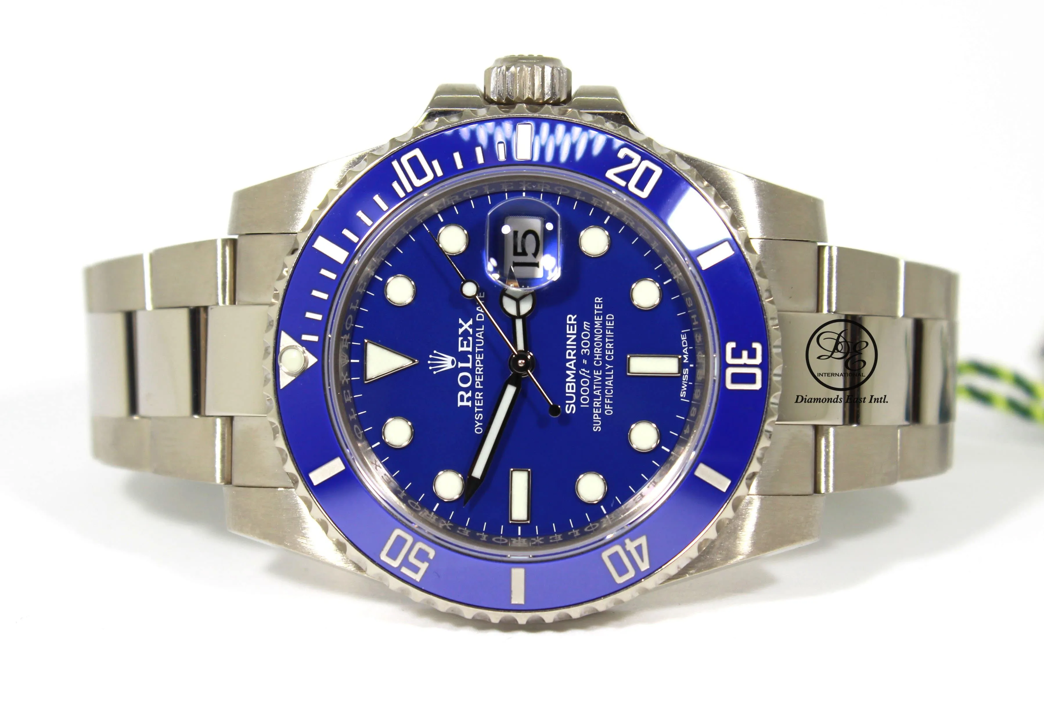 Rolex Submariner Date 116619lb Oyster Perpetual 18K White Gold Smurf BOX/PAPERS