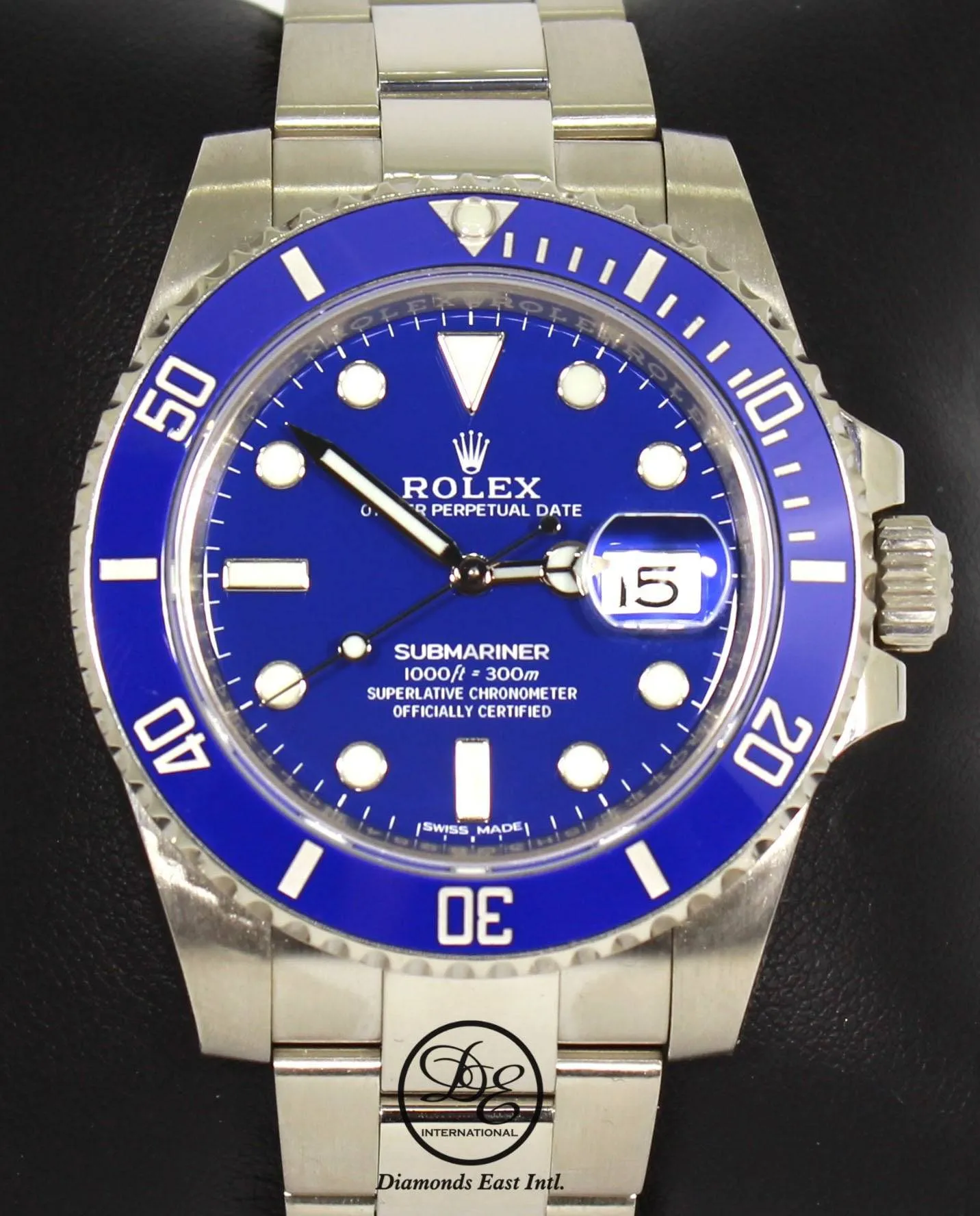 Rolex Submariner Date 116619lb Oyster Perpetual 18K White Gold Smurf BOX/PAPERS