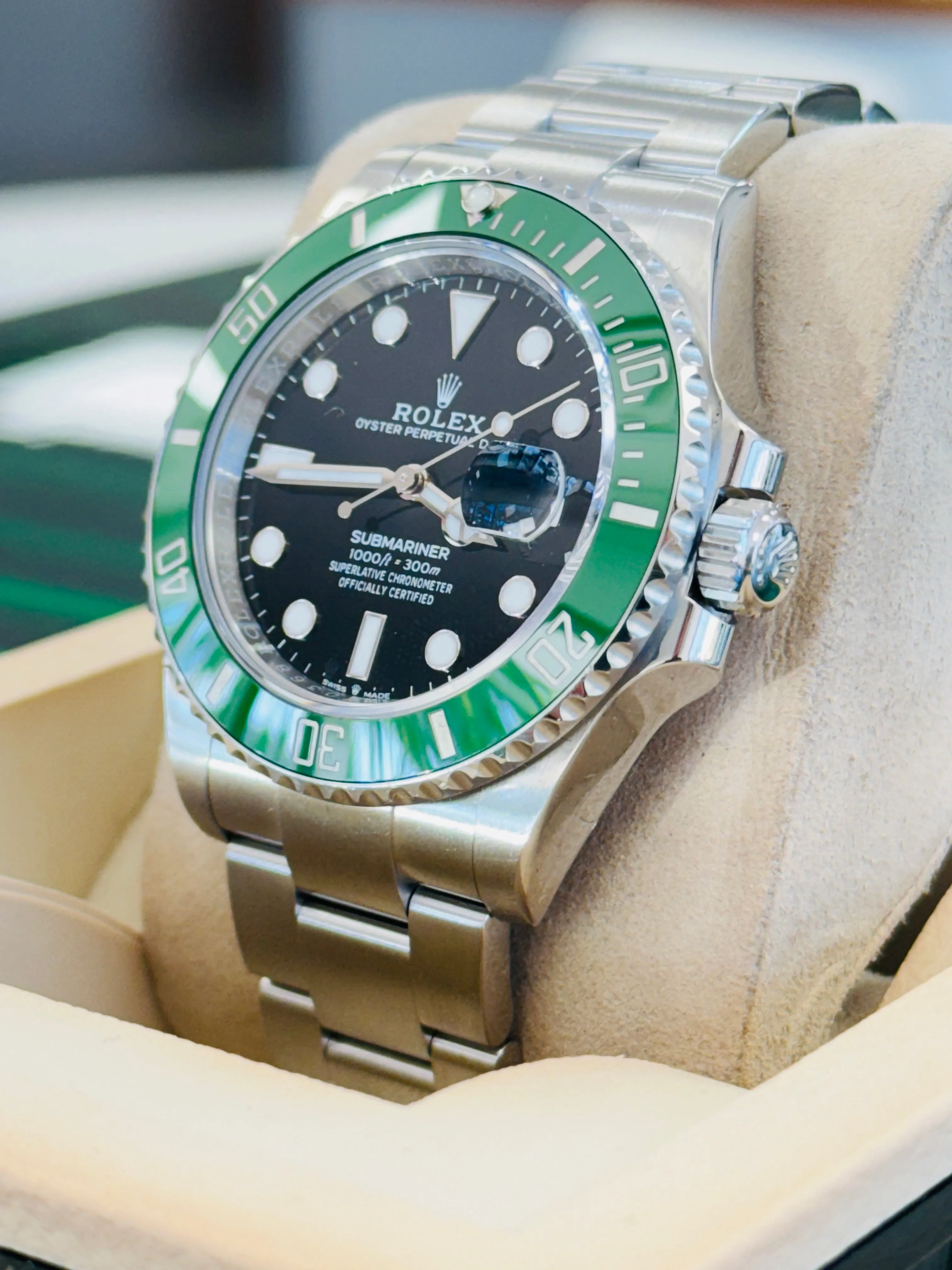 Rolex Submariner Date 126610LV 41mm Green Ceramic Bezel Box and Papers MINT