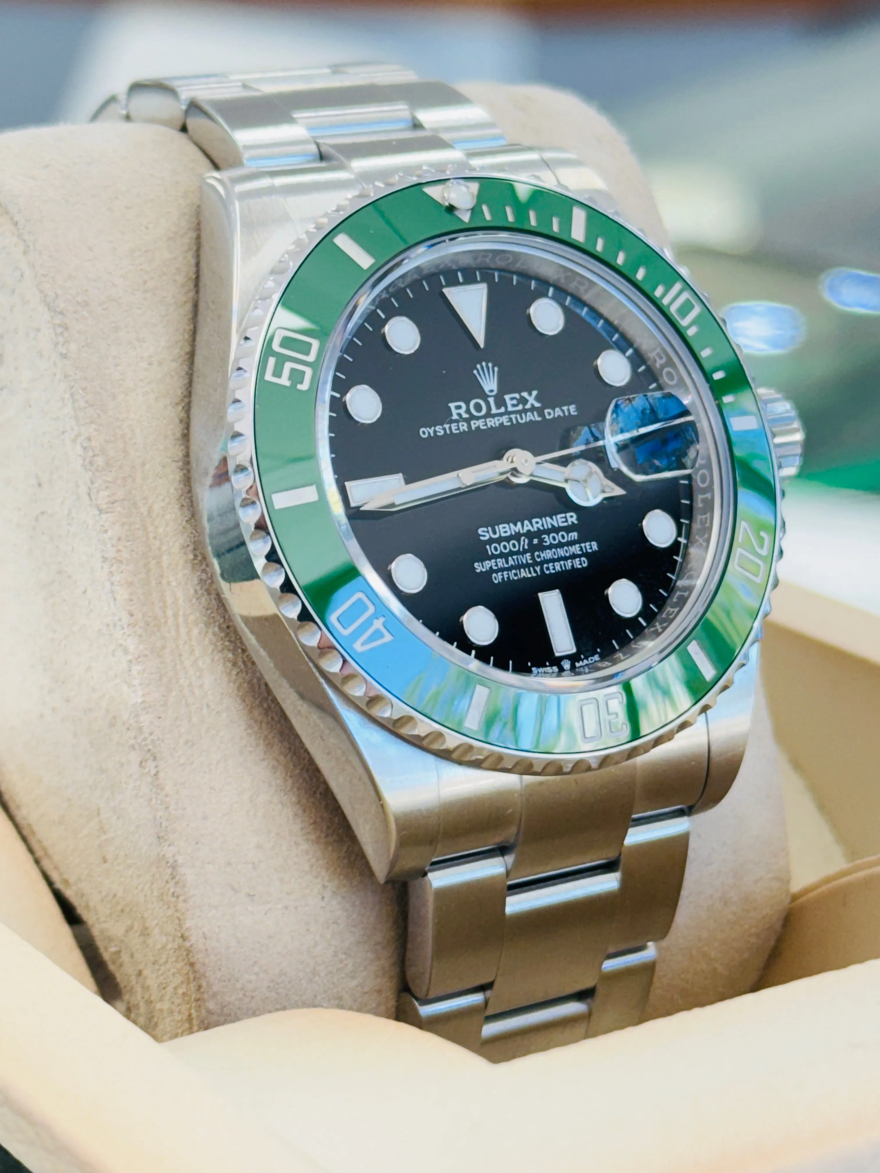 Rolex Submariner Date 126610LV 41mm Green Ceramic Bezel Box and Papers MINT