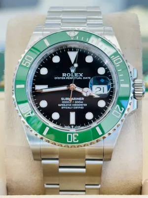 Rolex Submariner Date 126610LV 41mm Green Ceramic Bezel Box and Papers MINT